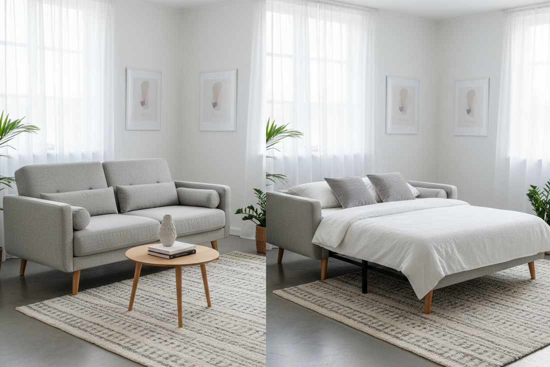 gray convertible sofa