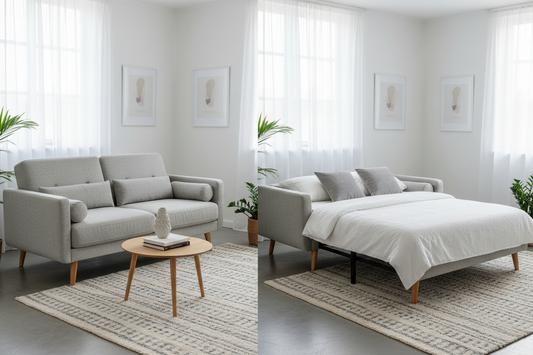 gray convertible sofa