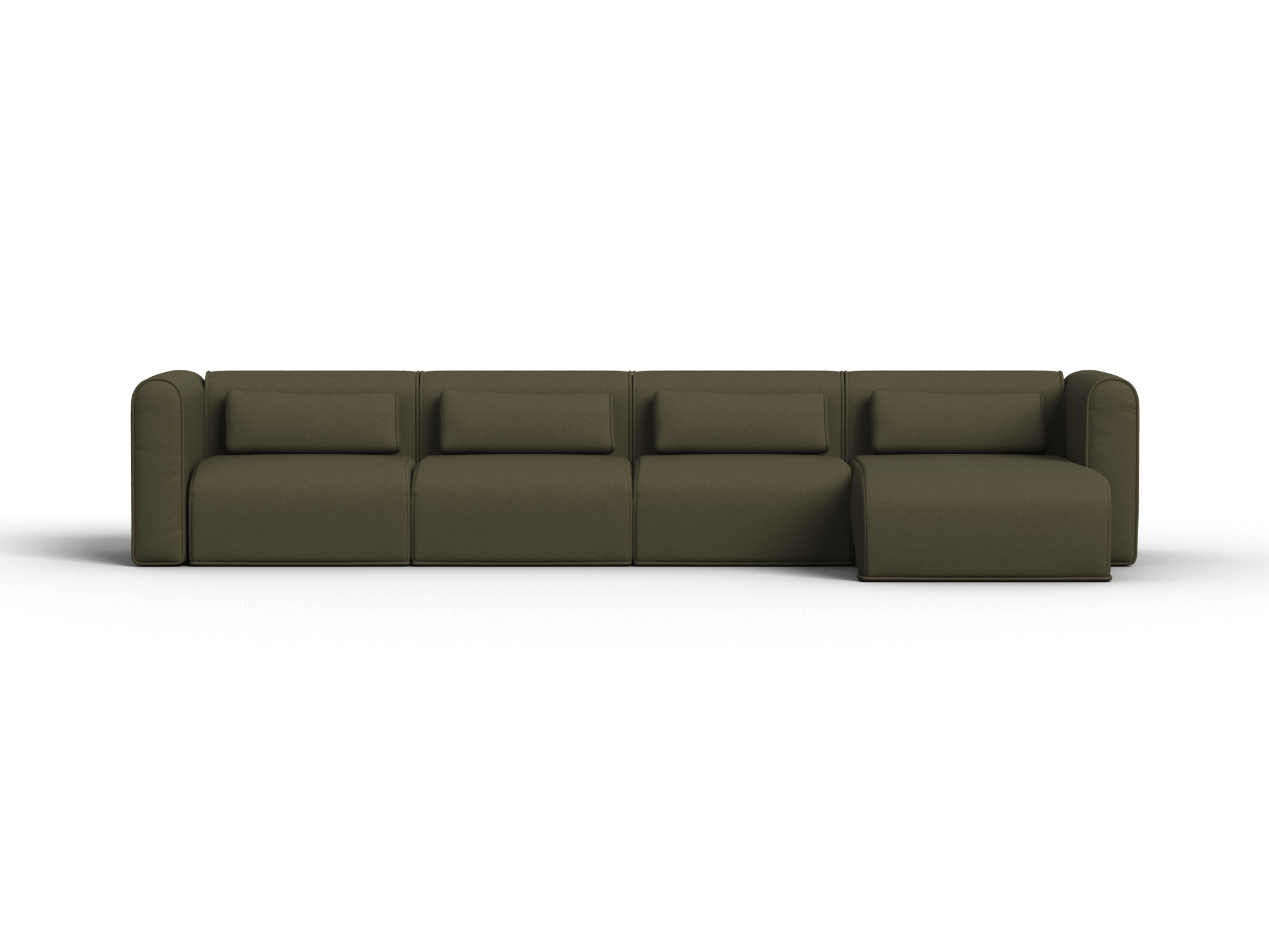 Bangalow Modular Sofa - Chaise - 4 Sections / Green Wattle / Extra Wide