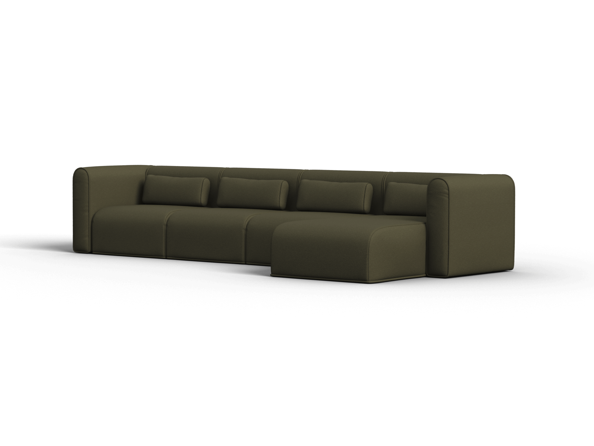 Bangalow Modular Sofa - Chaise - 4 Sections / Green Wattle / Extra Wide