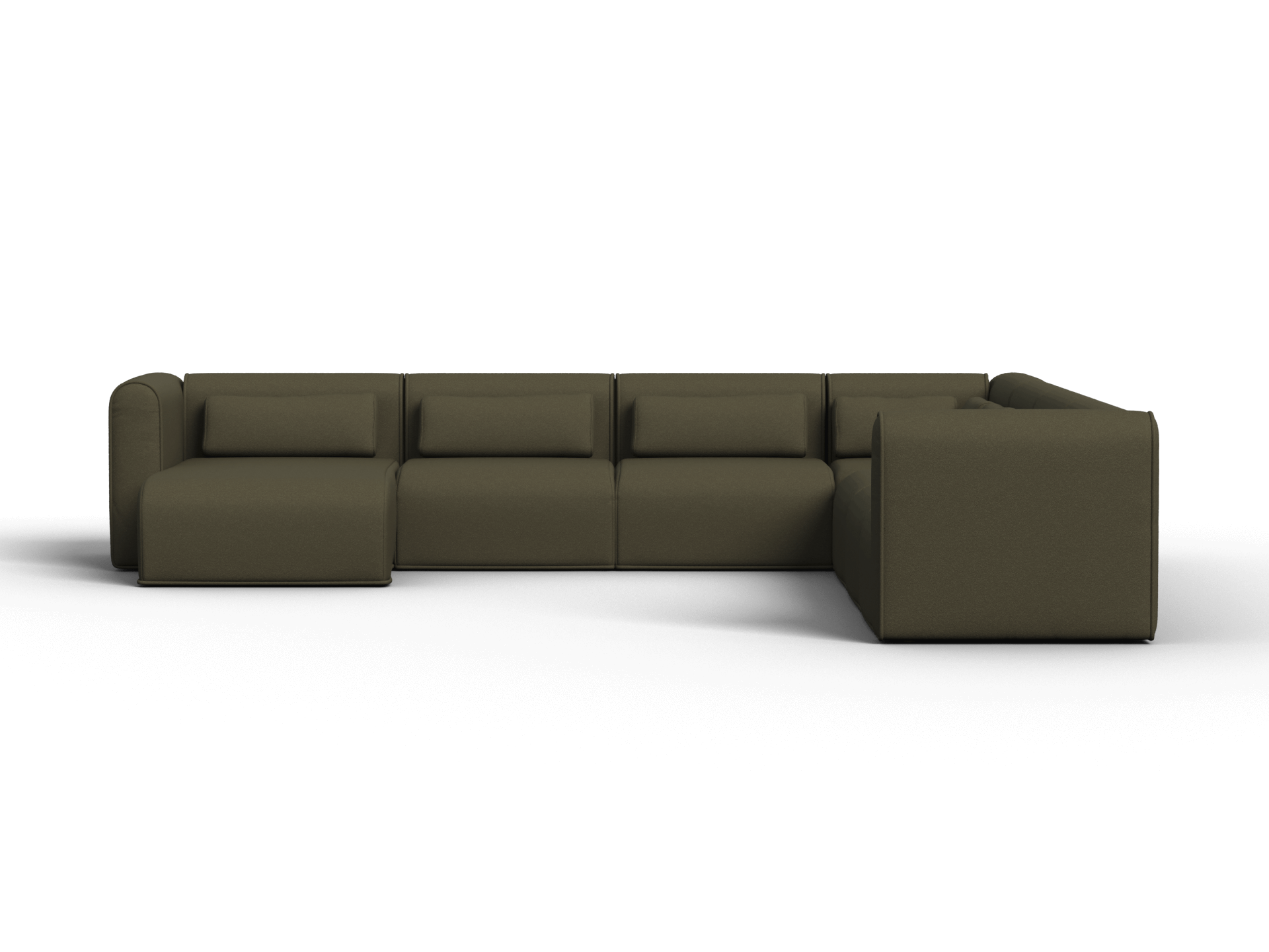 Bangalow Modular Sofa - Corner - 7 Sections with Chaise / Green Wattle / Extra Wide