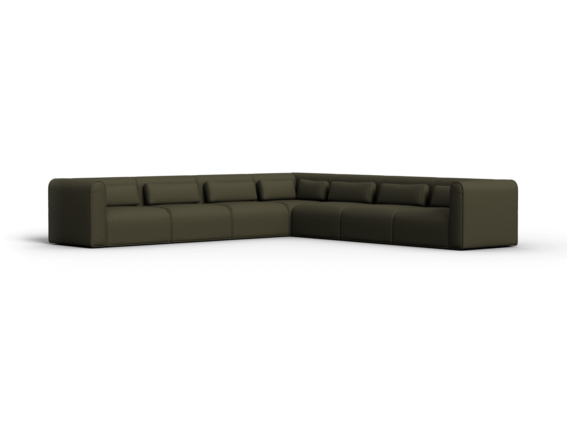 Bangalow Modular Sofa - Corner - 7 Sections / Green Wattle / Extra Wide