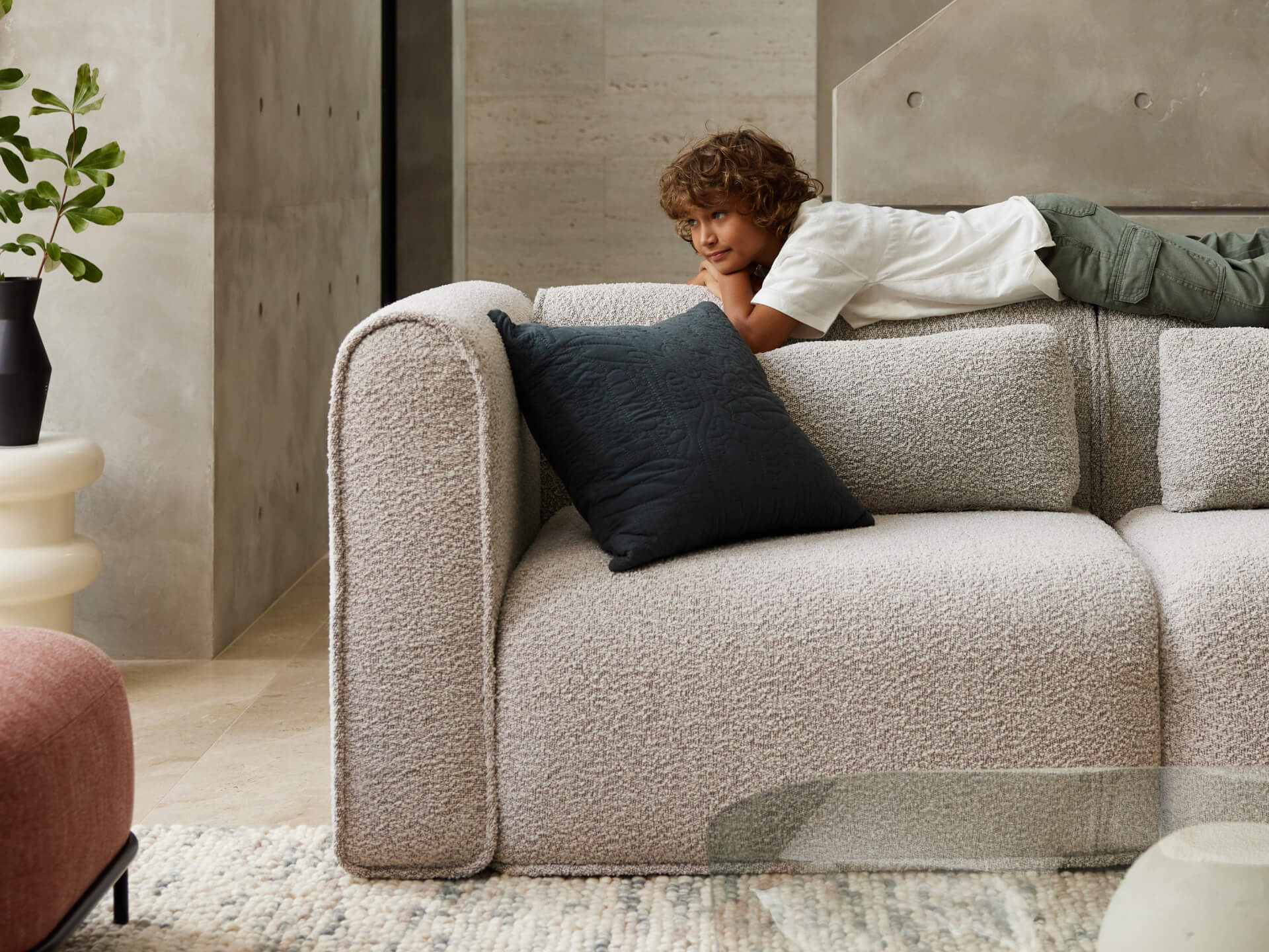 Bangalow Modular Sofa - 3 Sections / Limestone (Luxe) / Extra Wide