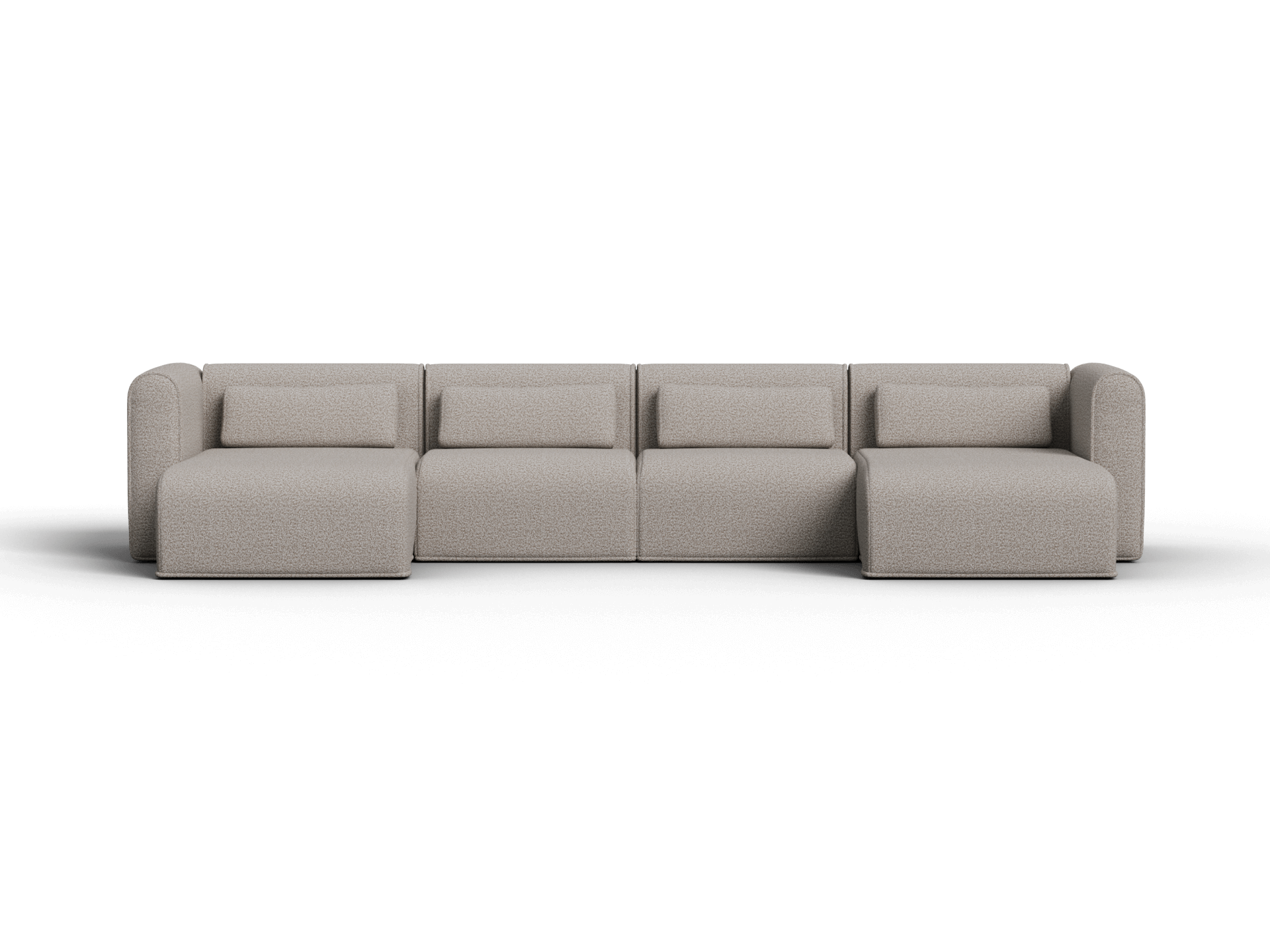 Bangalow Modular Sofa - Chaise - 4 Sections with 2 Chaises / Limestone (Luxe) / Extra Wide