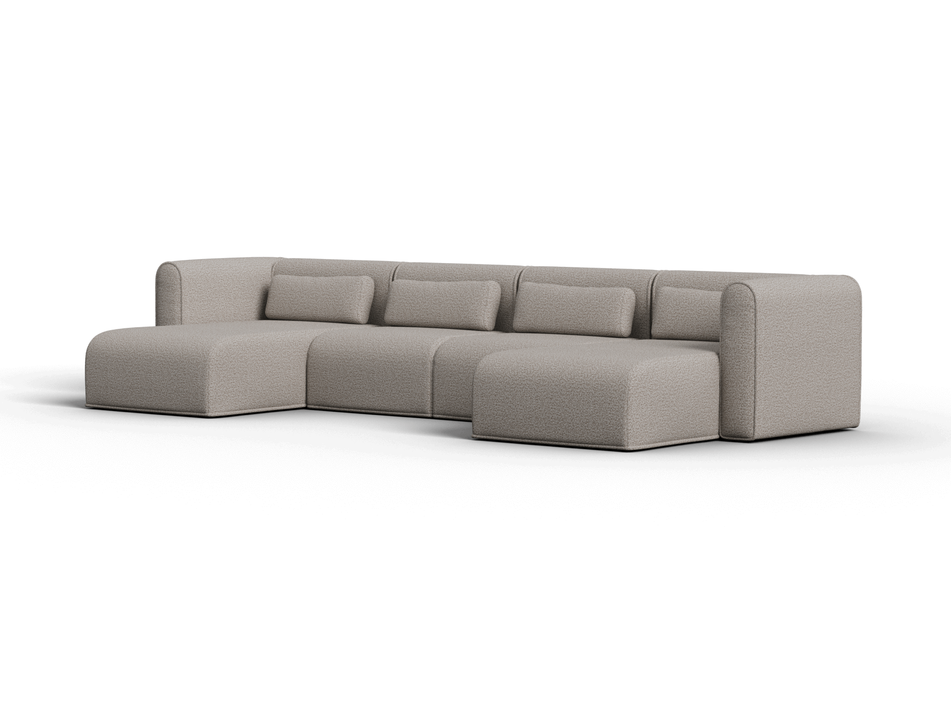 Bangalow Modular Sofa - Chaise - 4 Sections with 2 Chaises / Limestone (Luxe) / Extra Wide