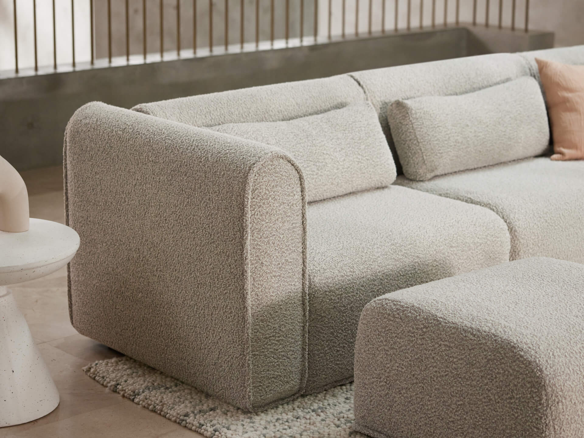 Bangalow Modular Sofa - Corner - 5 Sections / Limestone (Luxe) / Extra Wide
