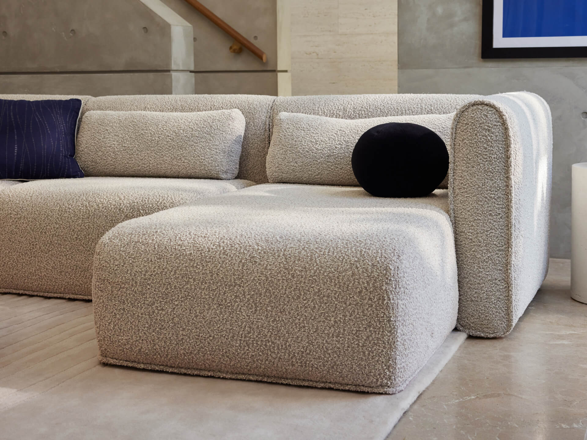 Bangalow Modular Sofa - Corner - 6 Sections with Chaise / Limestone (Luxe) / Extra Wide