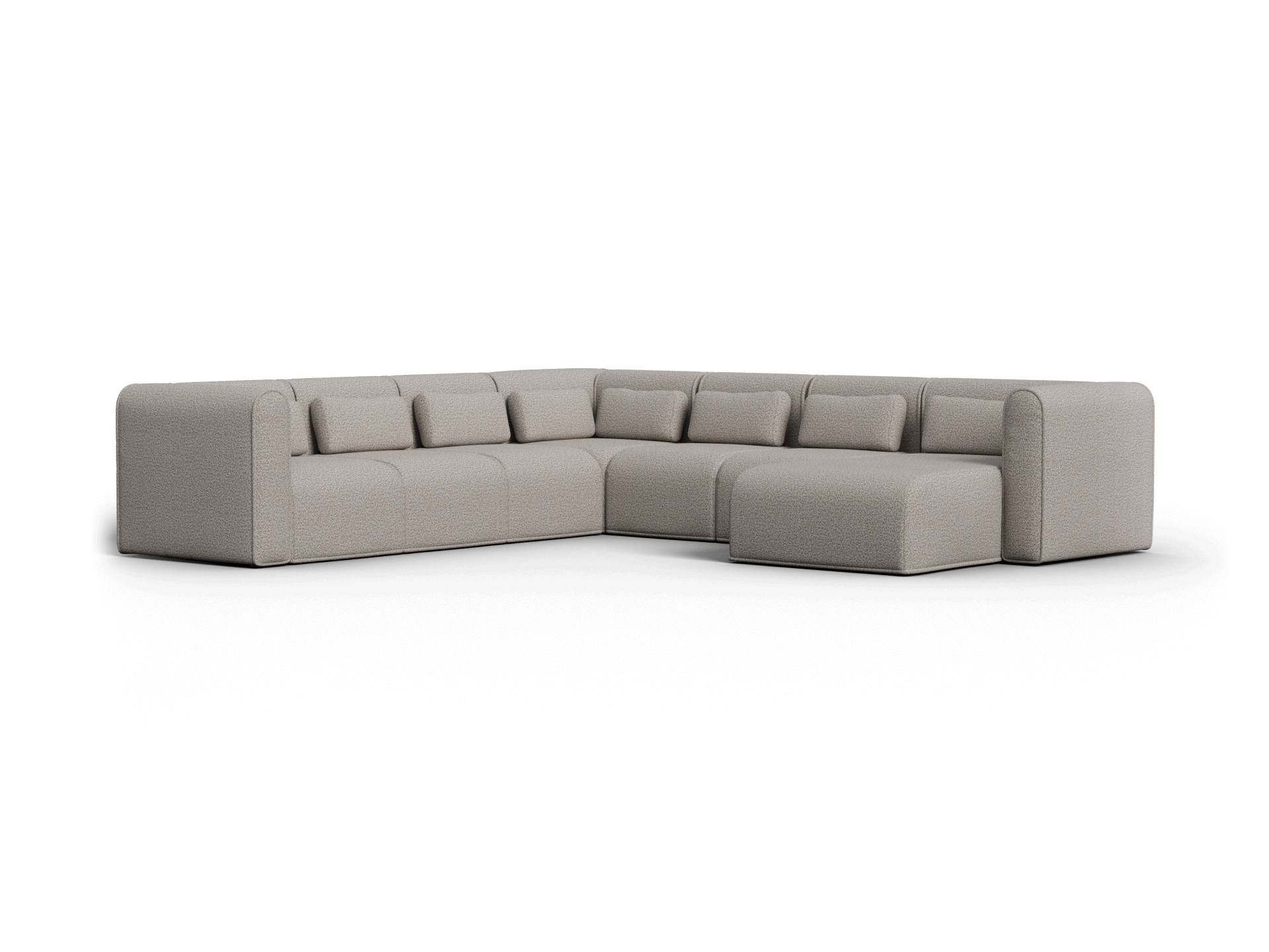 Bangalow Modular Sofa - Corner - 7 Sections with Chaise / Limestone (Luxe) / Regular