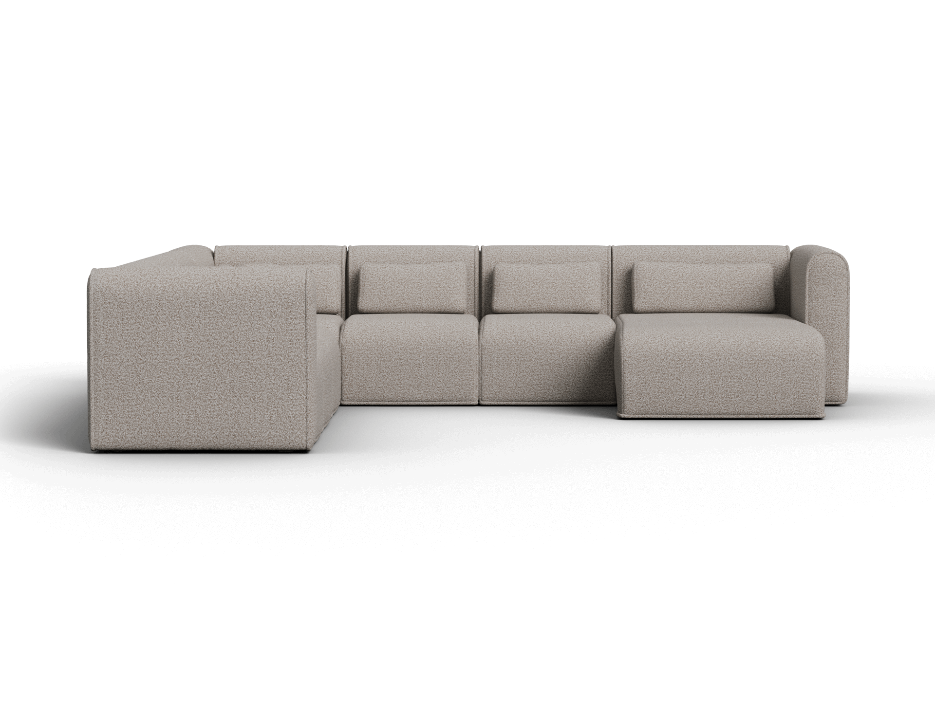 Bangalow Modular Sofa - Corner - 7 Sections with Chaise / Limestone (Luxe) / Regular