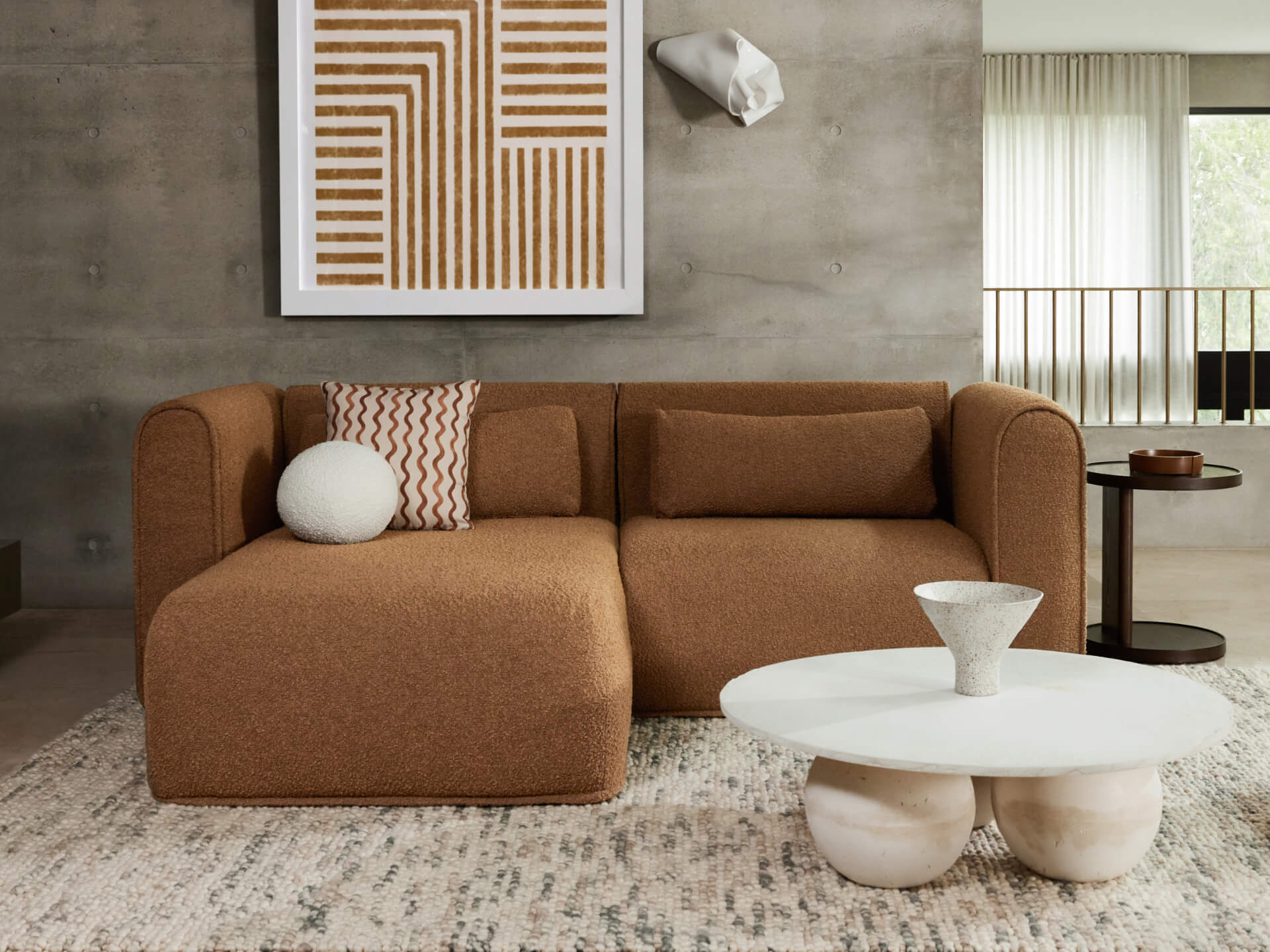 Bangalow Modular Sofa - Chaise - 2 Sections / Sand Dune (Luxe) / Extra Wide