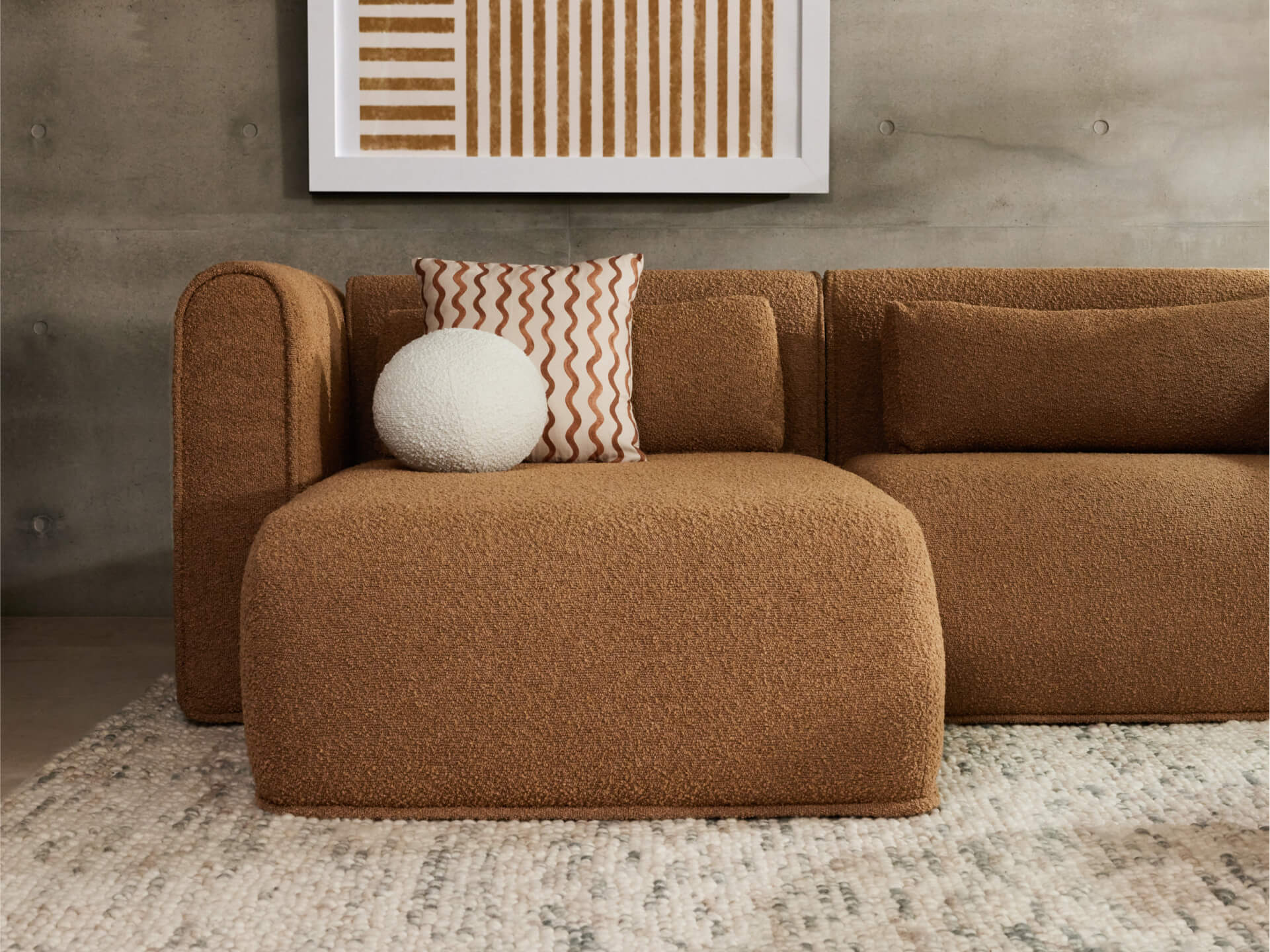 Bangalow Modular Sofa - Chaise - 3 Sections / Sand Dune (Luxe) / Regular