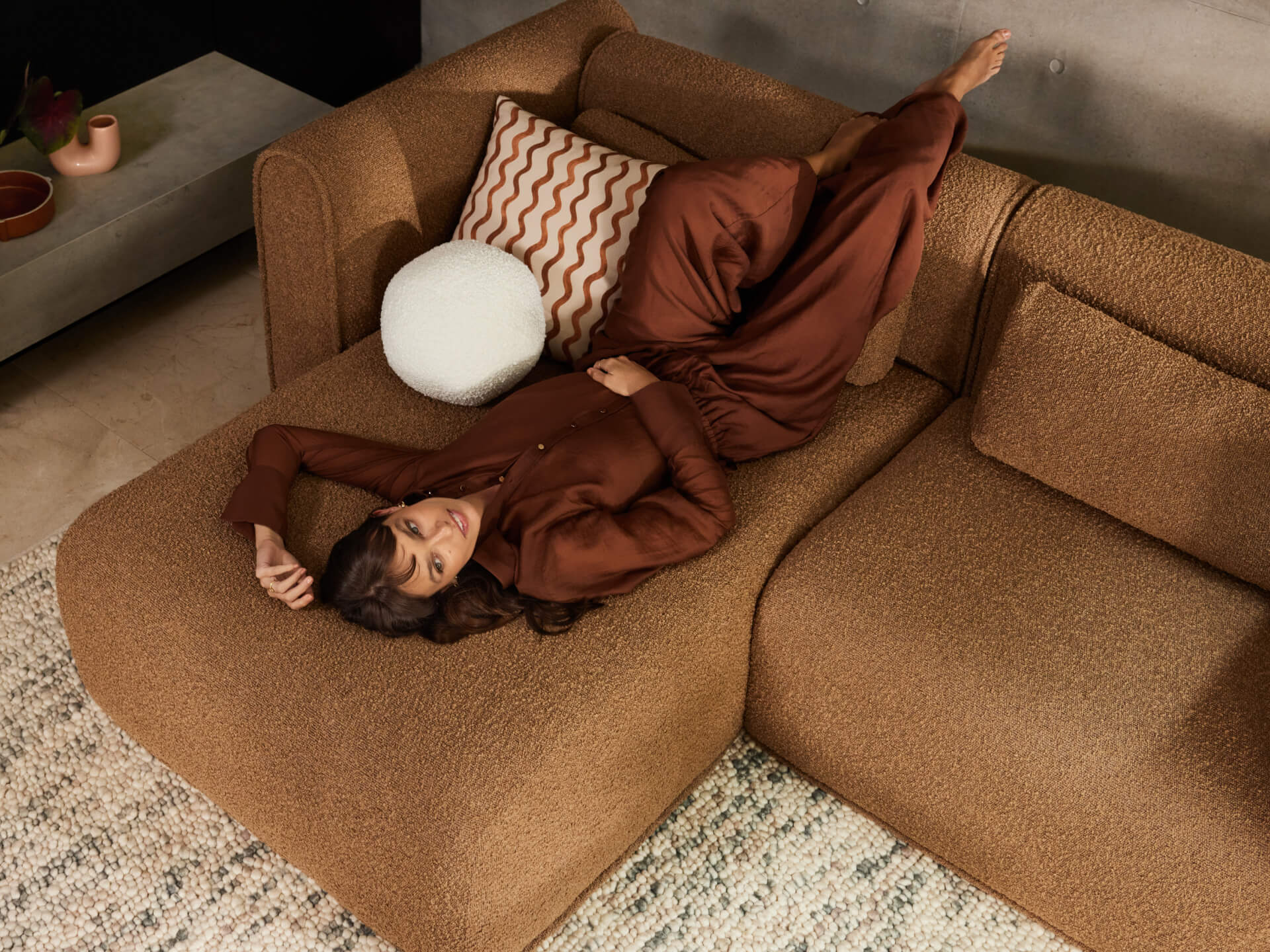 Bangalow Modular Sofa - Chaise - 3 Sections / Sand Dune (Luxe) / Extra Wide