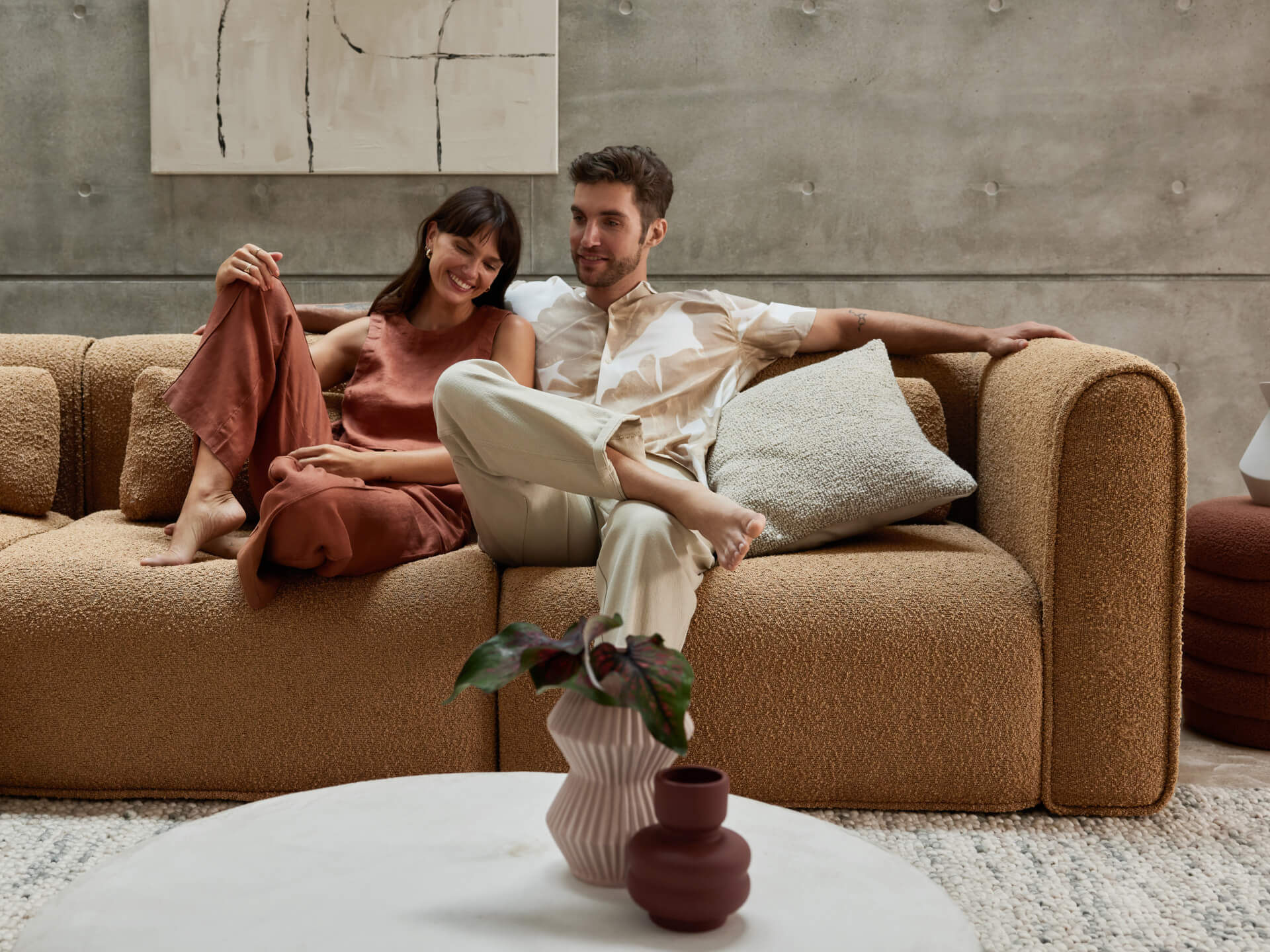 Bangalow Modular Sofa - Corner - 5 Sections / Sand Dune (Luxe) / Extra Wide