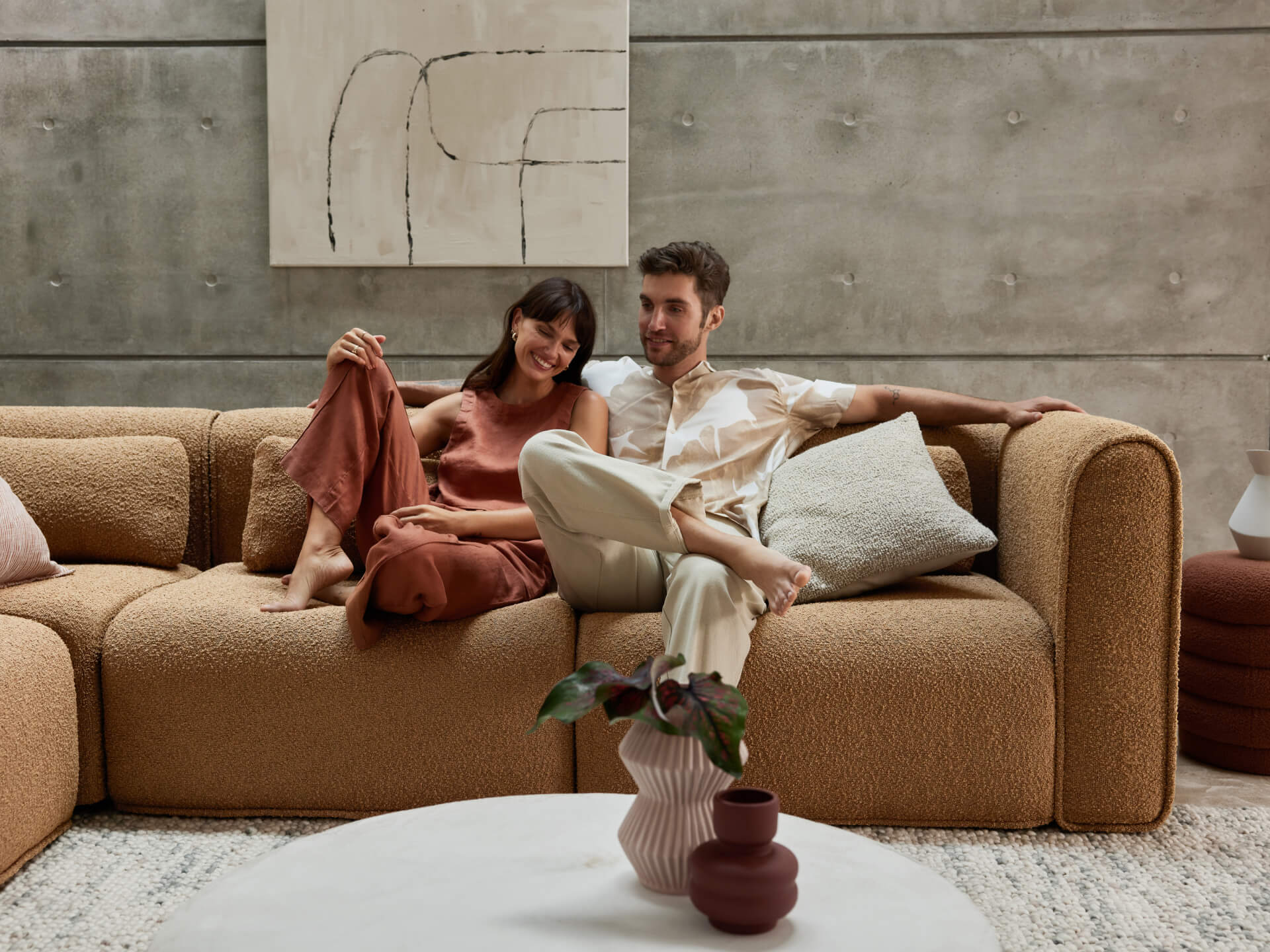 Bangalow Modular Sofa - Corner - 7 Sections / Sand Dune (Luxe) / Extra Wide