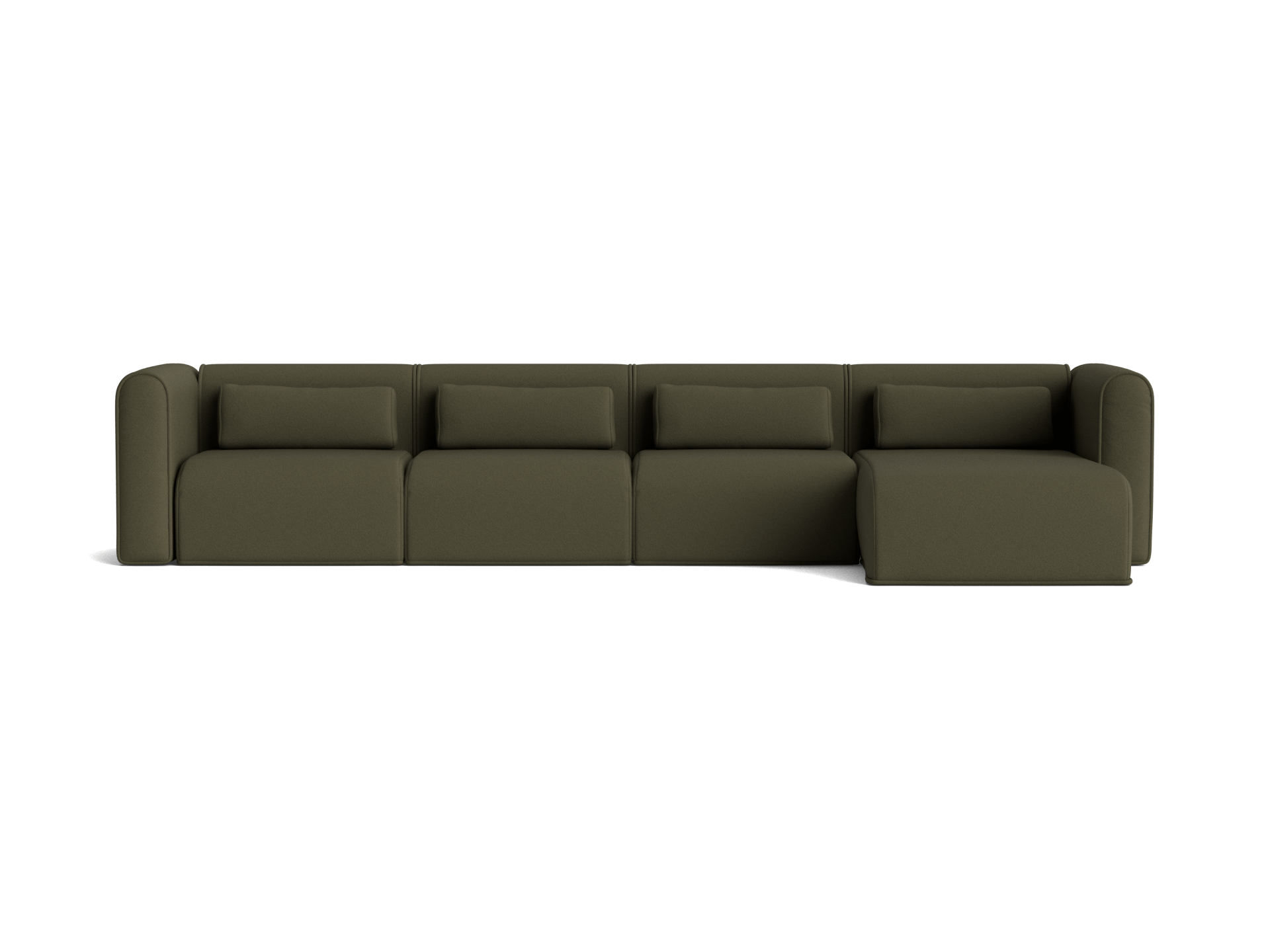 Bangalow Modular Sofa - Chaise / 6-Seater / Green Wattle