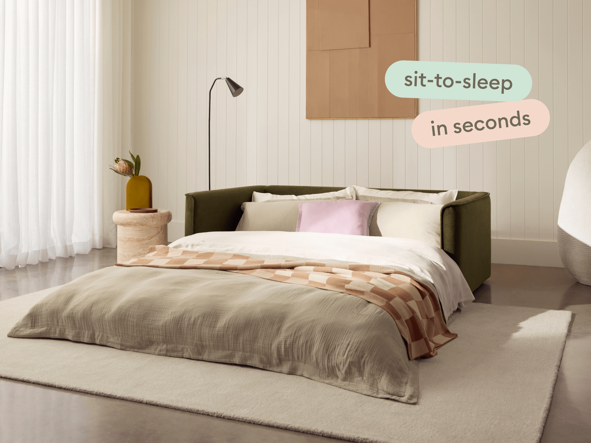 Koala Sofa Bed [4th Gen] - 2.5-Seater (Double) / Coastal Moss (Cord)