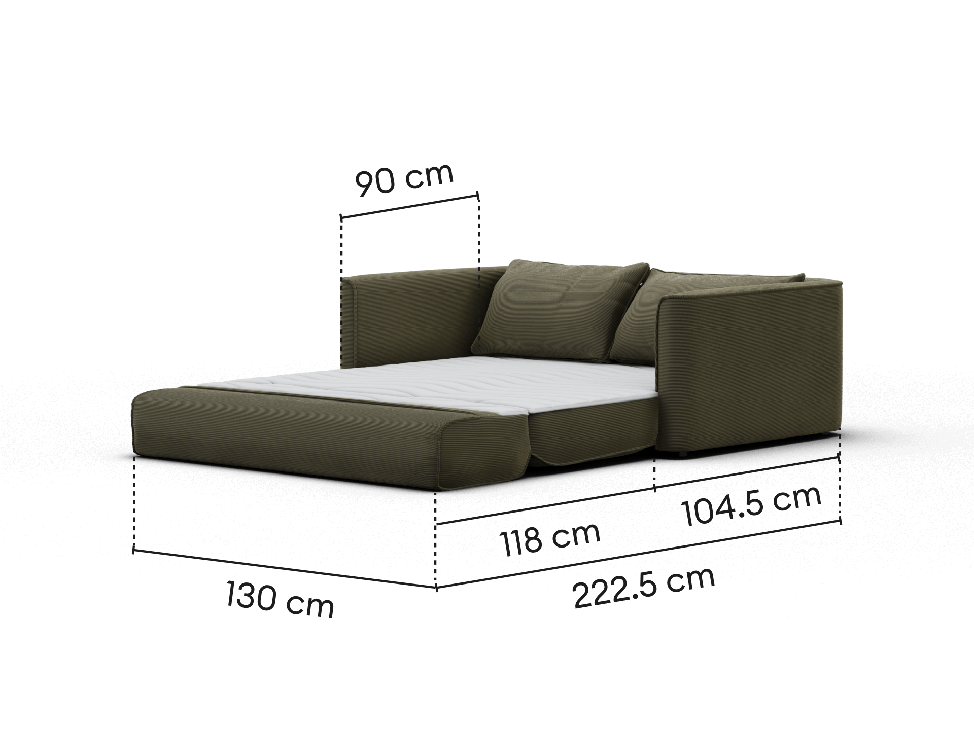 Koala Sofa Bed [4th Gen] - 2.5-Seater (Double) / Coastal Moss (Cord)