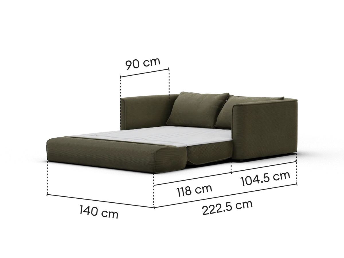 Koala Sofa Bed [4th Gen] - Coastal Moss (Cord) / 2.5-Seater (Double)