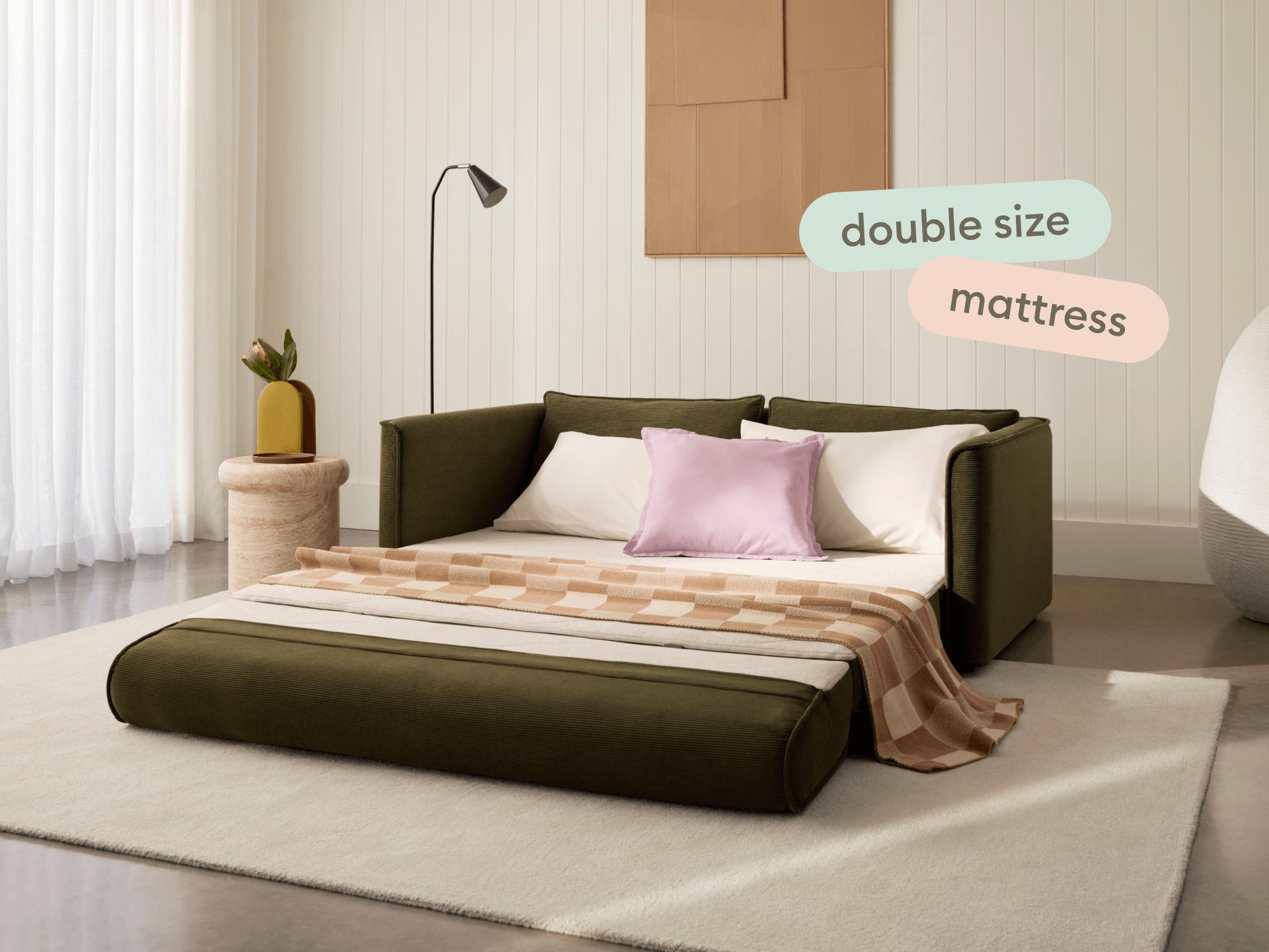 Koala Sofa Bed [4th Gen] - 2.5-Seater (Double) / Coastal Moss (Cord)