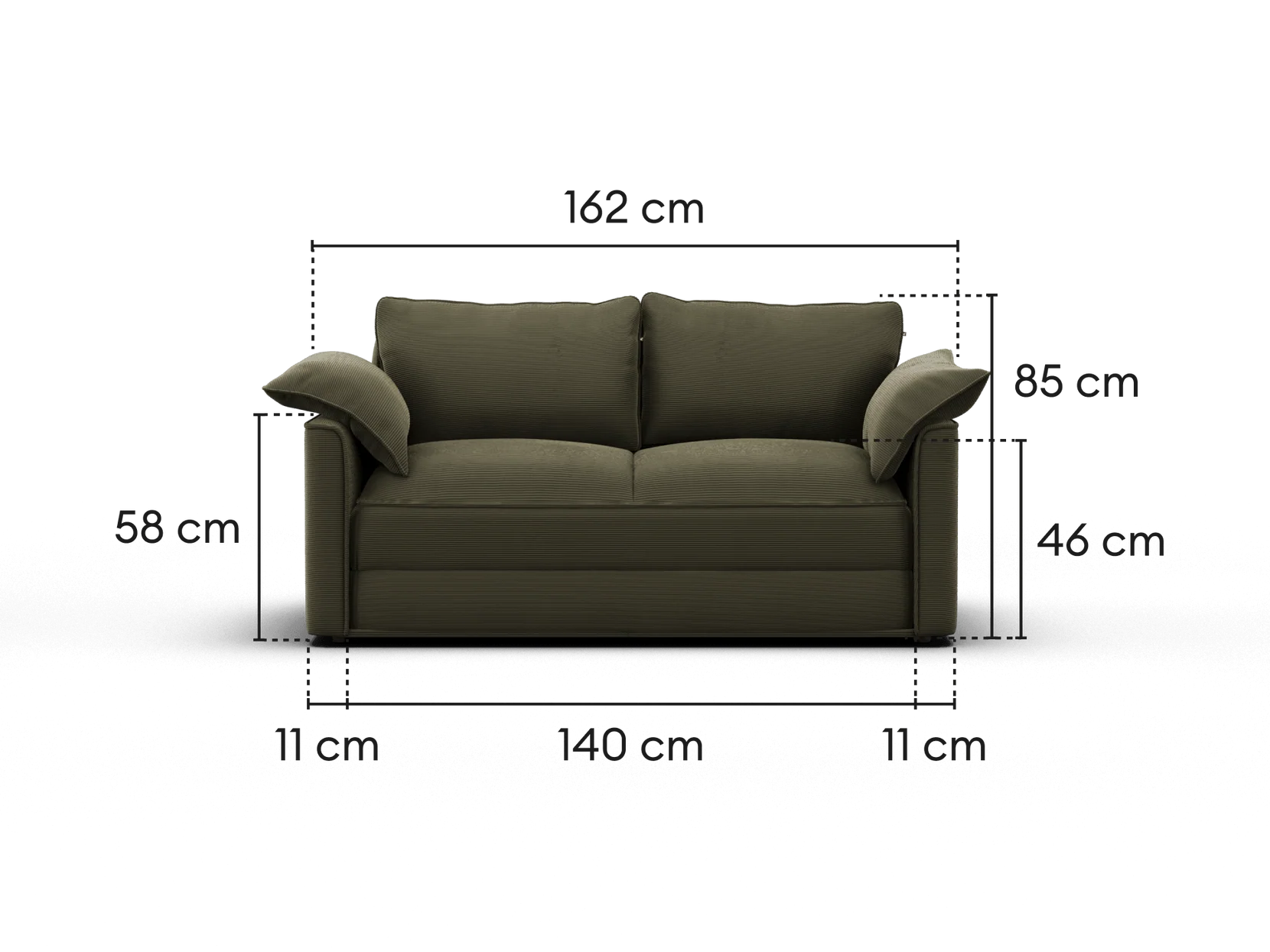 Koala Sofa Bed [4th Gen] - Coastal Moss (Cord) / 2.5-Seater (Double)