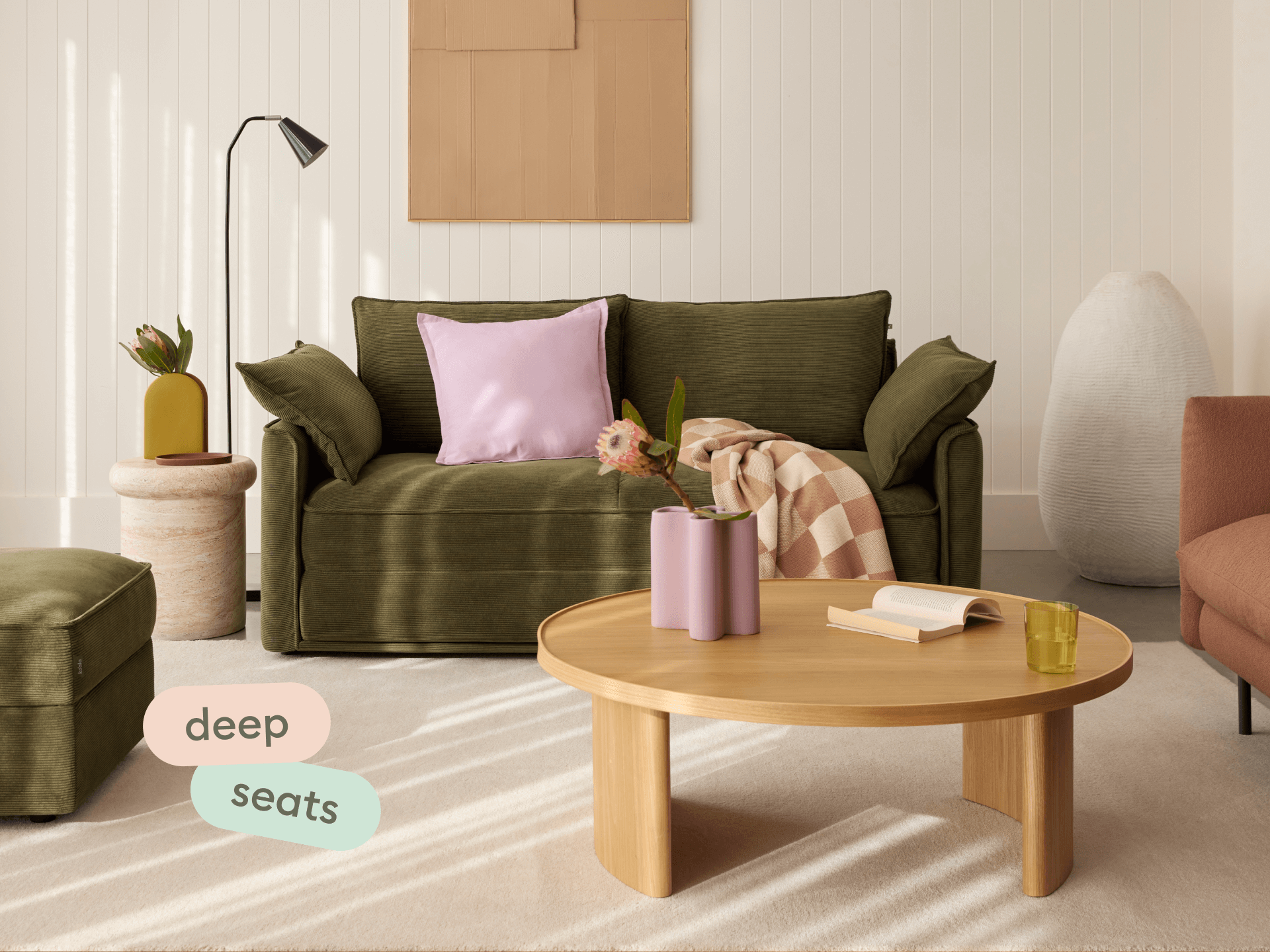 Koala Sofa Bed [4th Gen] - 3-Seater (King) / Coastal Moss (Cord)