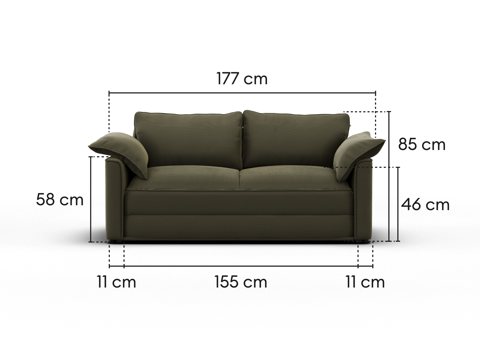Koala Sofa Bed [4th Gen] - 3-Seater (King) / Coastal Moss (Cord)