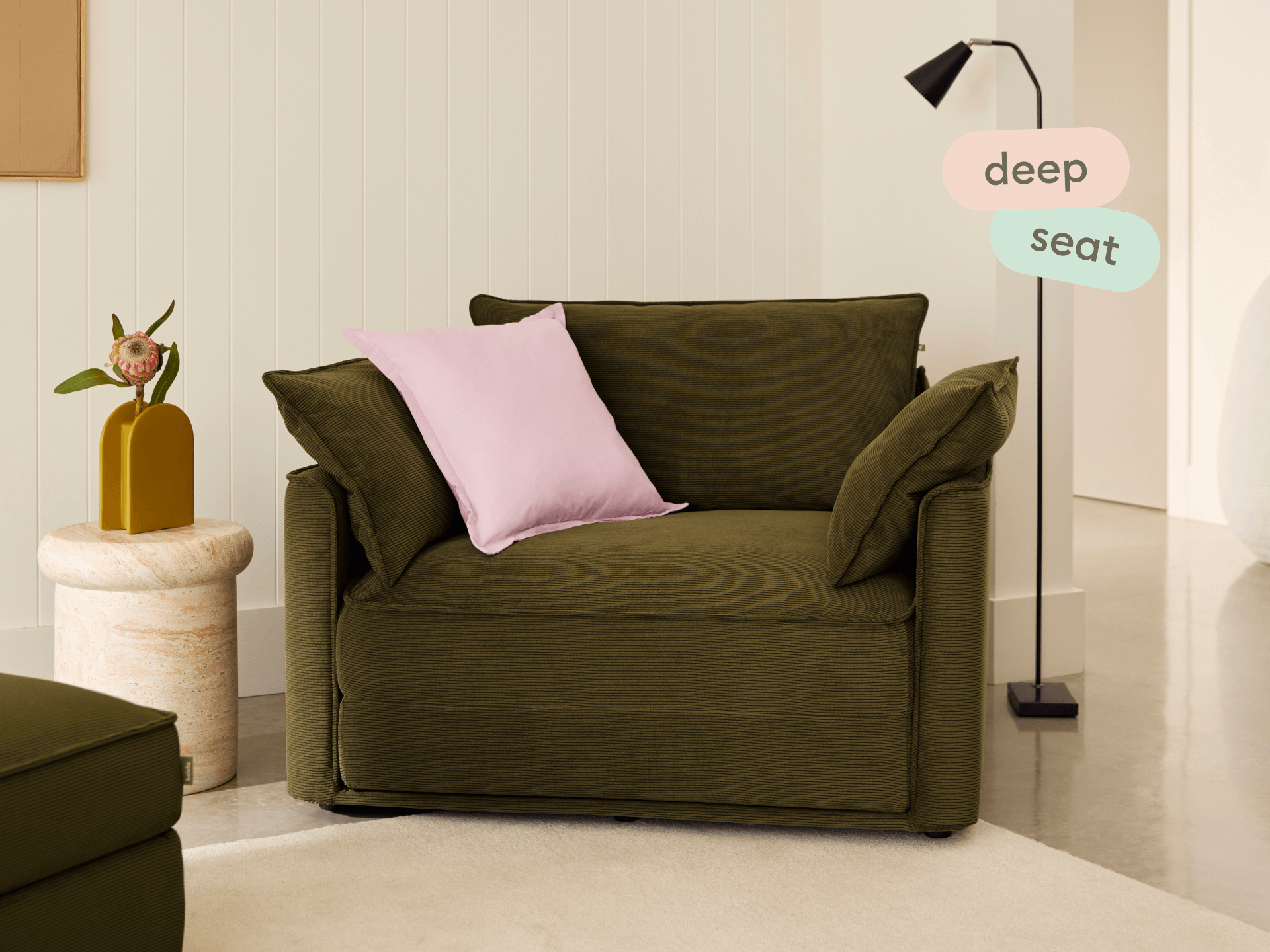 Koala Sofa Bed [4th Gen] - 1.5-Seater (Single) / Coastal Moss (Cord)