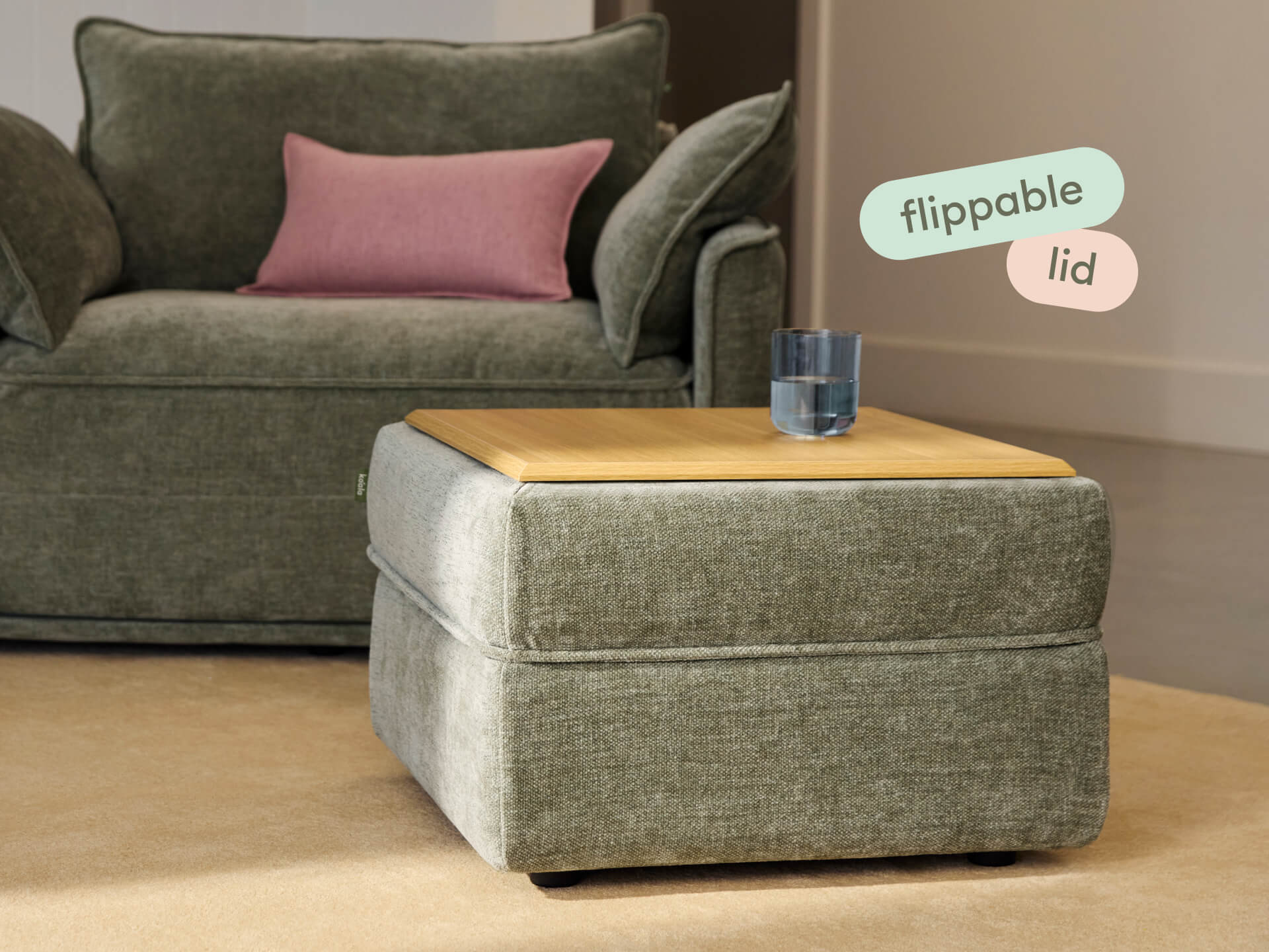 Koala Sofa Bed Ottoman - Forest Dawn (Luxe)