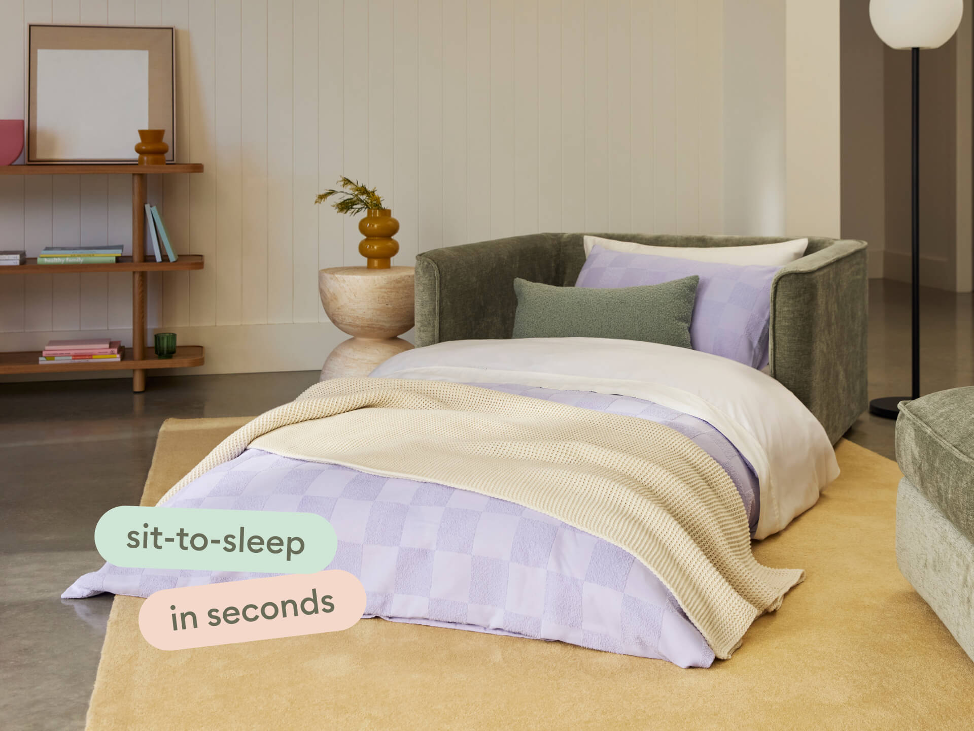 Koala Sofa Bed [4th Gen] - 1.5-Seater (Single) / Forest Dawn (Luxe)