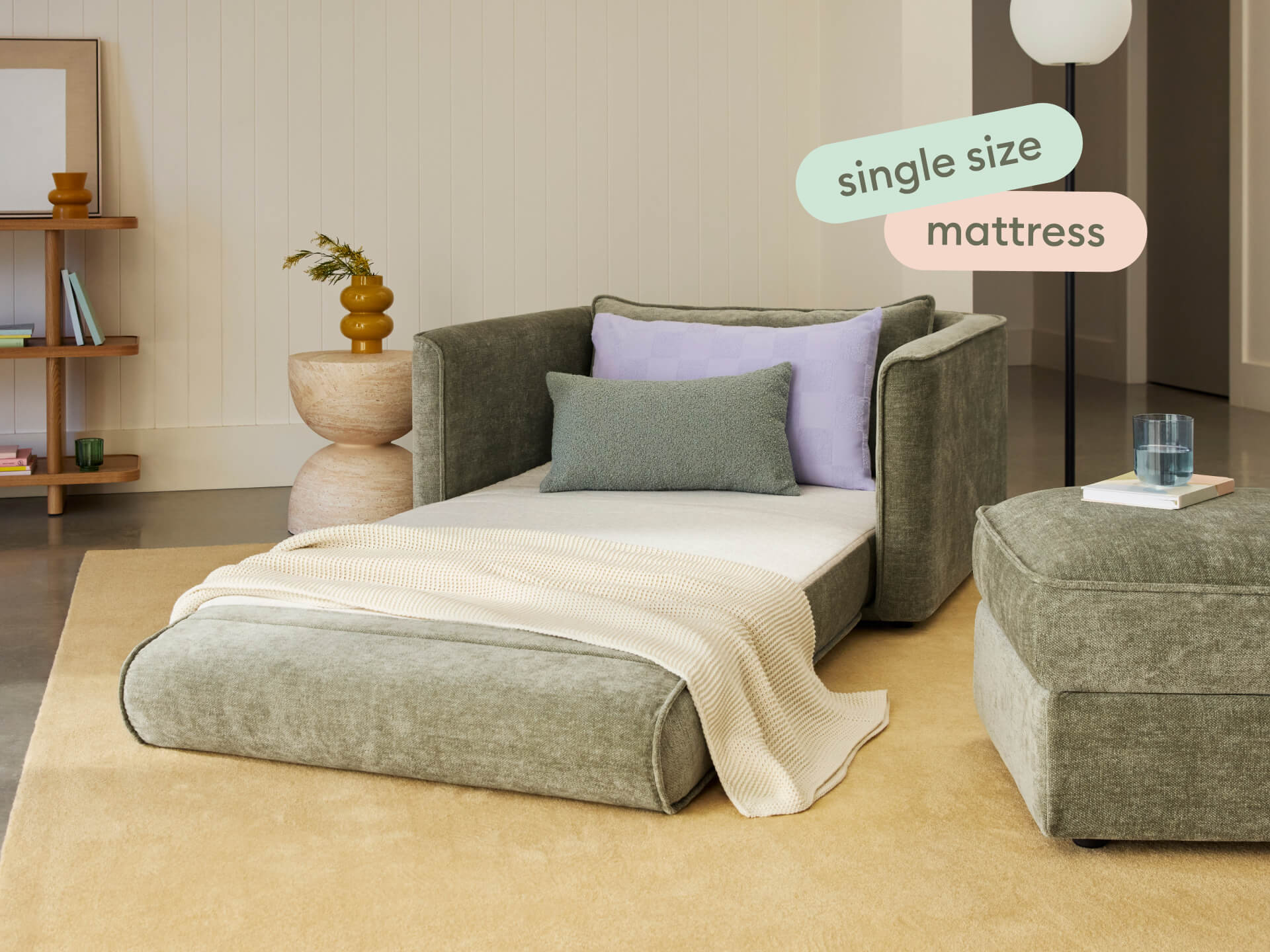 Koala Sofa Bed [4th Gen] - 1.5-Seater (Single) / Forest Dawn (Luxe)