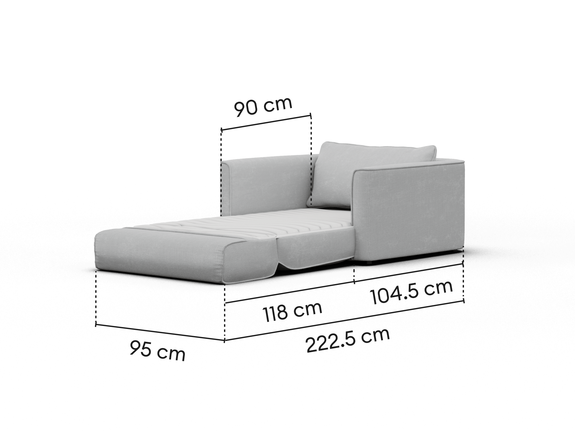 Koala Sofa Bed [4th Gen] - 1.5-Seater (Single) / Morning Fog (Classic)