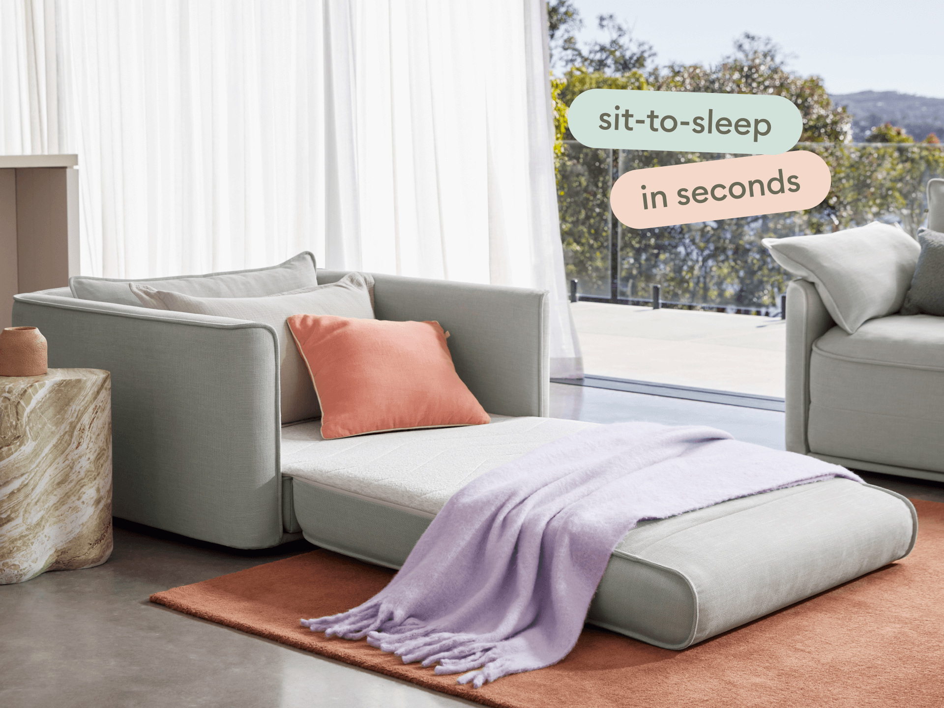 Koala Sofa Bed [4th Gen] - 1.5-Seater (Single) / Morning Fog (Classic)