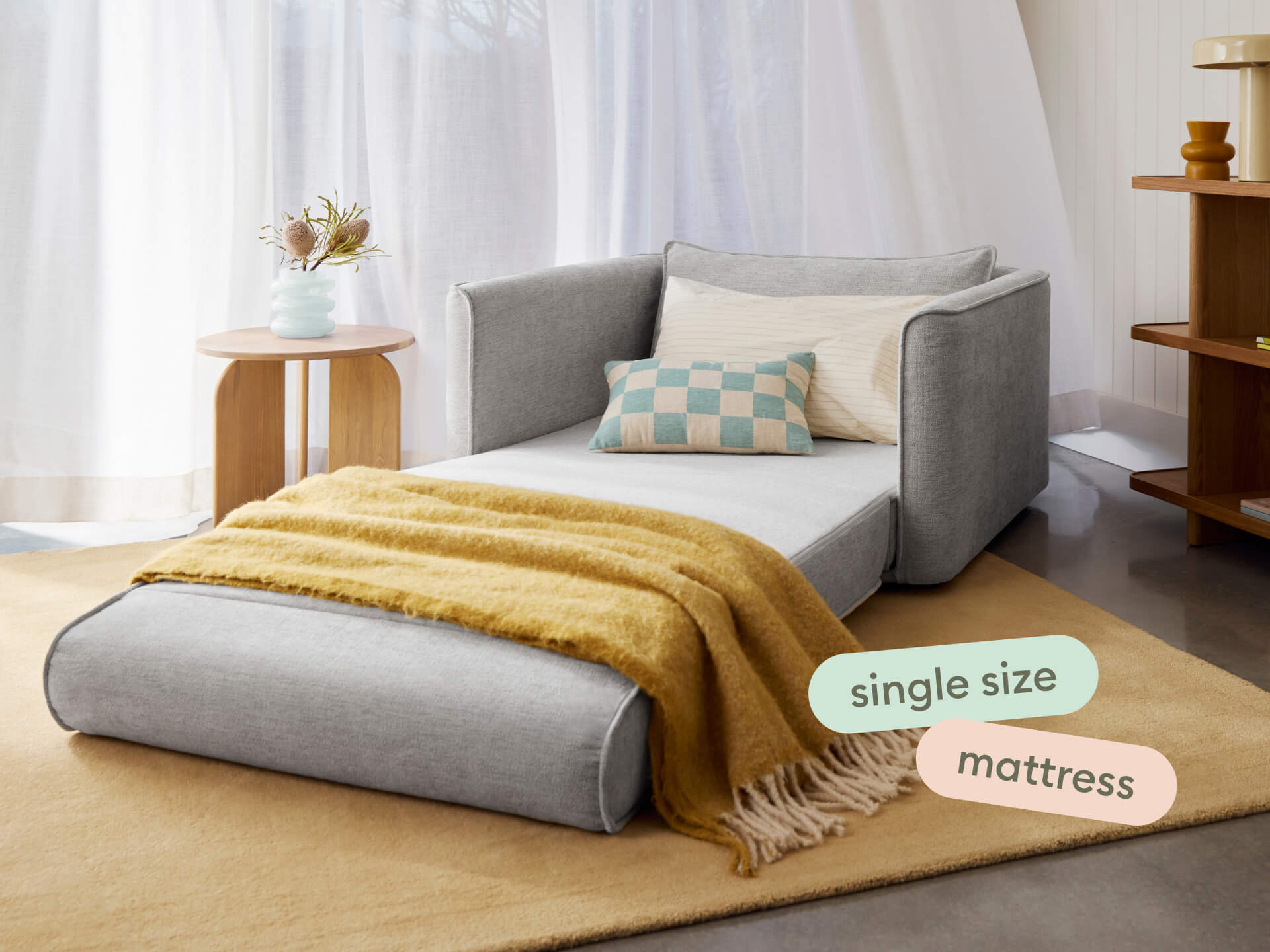 Koala Sofa Bed [4th Gen] - 1.5-Seater (Single) / Moonlit Silver (Luxe)