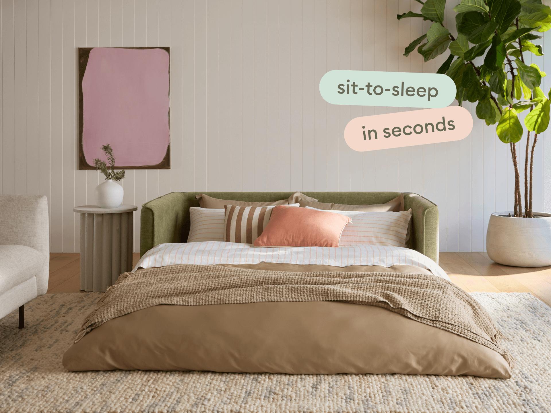 Koala Sofa Bed [4th Gen] - 2.5-Seater (Double) / Olive Butter (Classic)