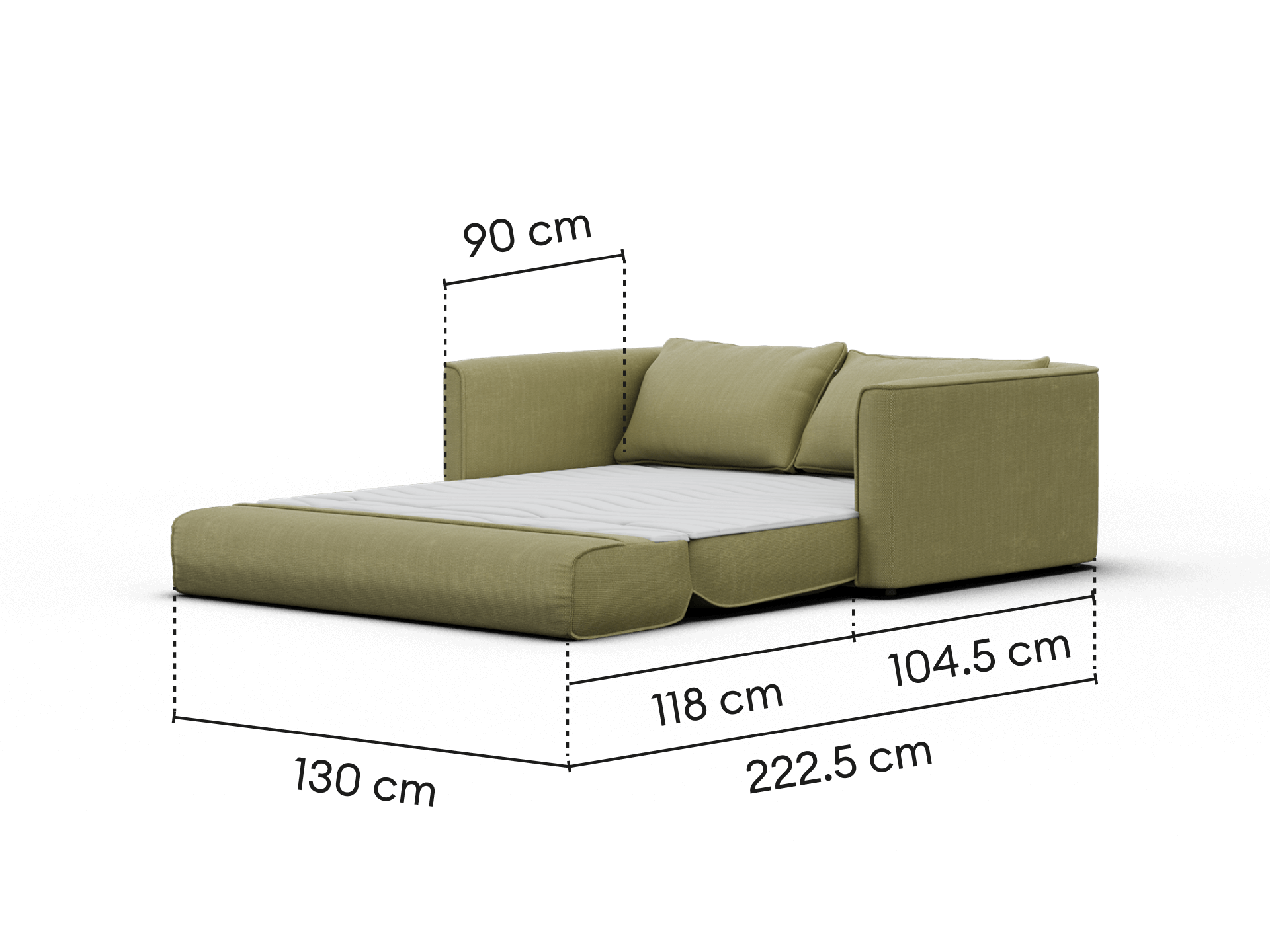 Koala Sofa Bed [4th Gen] - 2.5-Seater (Double) / Olive Butter (Classic)