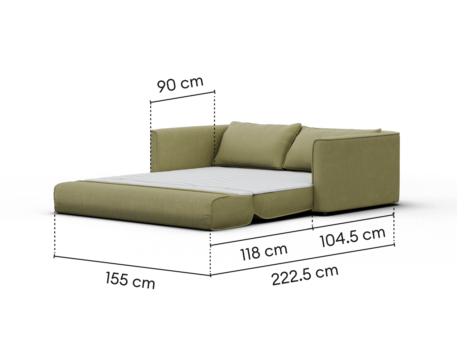 Koala Sofa Bed [4th Gen] - 3-Seater (King) / Olive Butter (Classic)