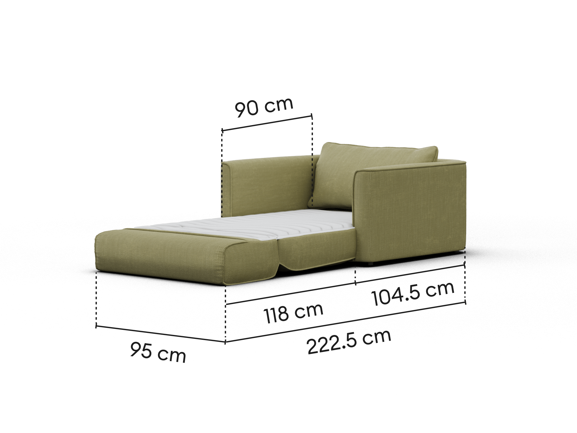 Koala Sofa Bed [4th Gen] - 1.5-Seater (Single) / Olive Butter (Classic)