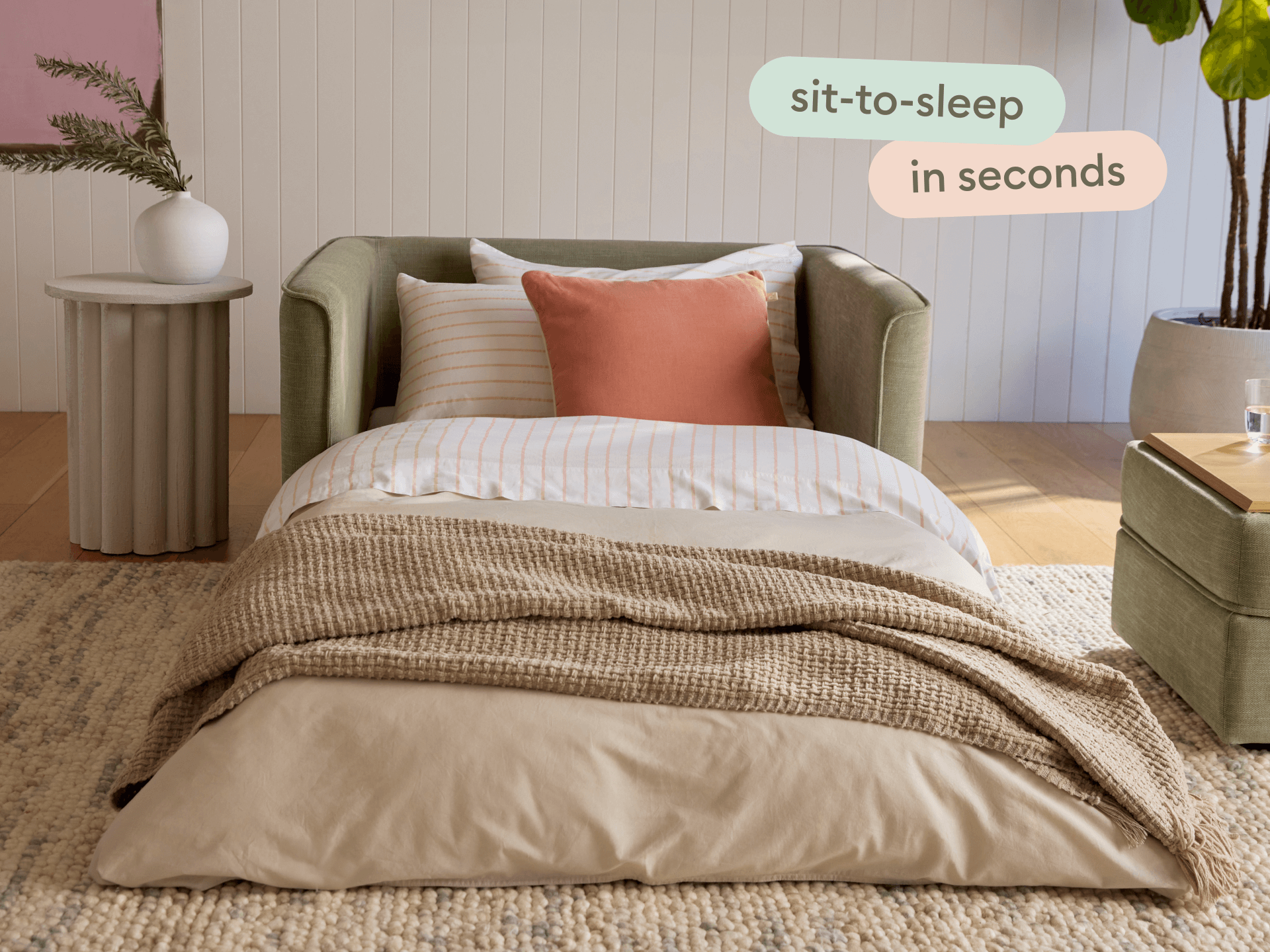 Koala Sofa Bed [4th Gen] - 1.5-Seater (Single) / Olive Butter (Classic)
