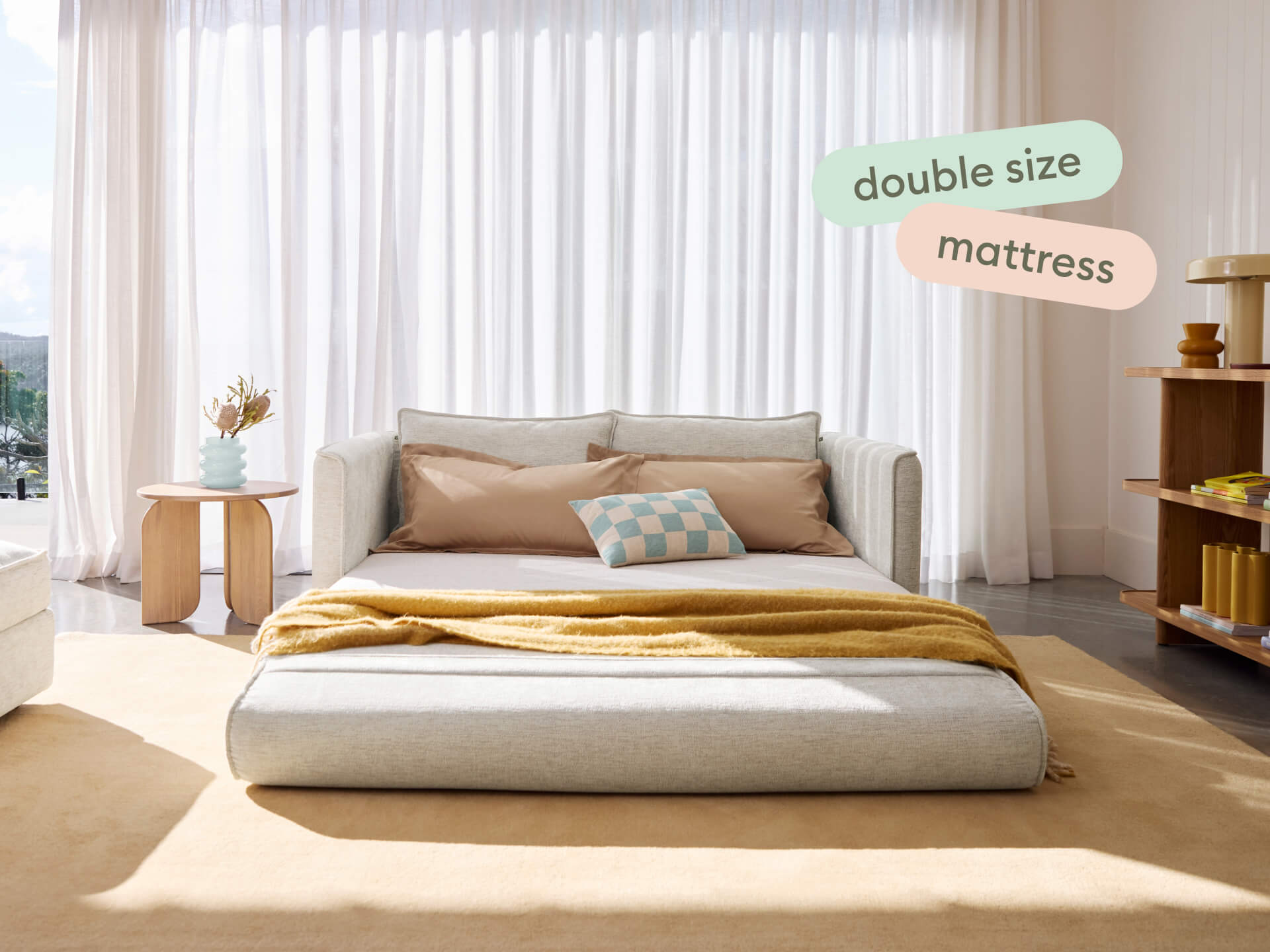Koala Sofa Bed [4th Gen] - 2.5-Seater (Double) / Silver Sand (Luxe)