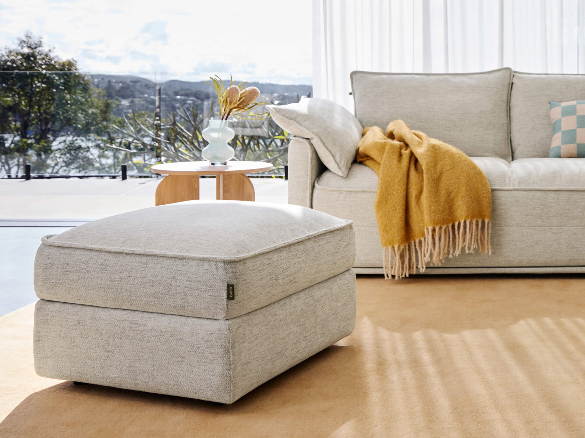 Koala Sofa Bed Ottoman - Silver Sand (Luxe)