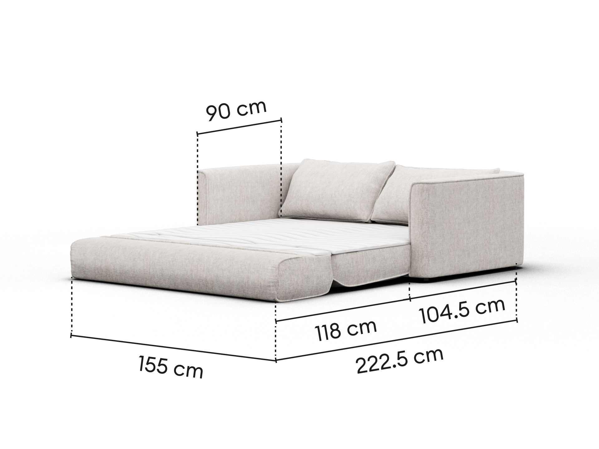 Koala Sofa Bed [4th Gen] - 3-Seater (King) / Silver Sand (Luxe)