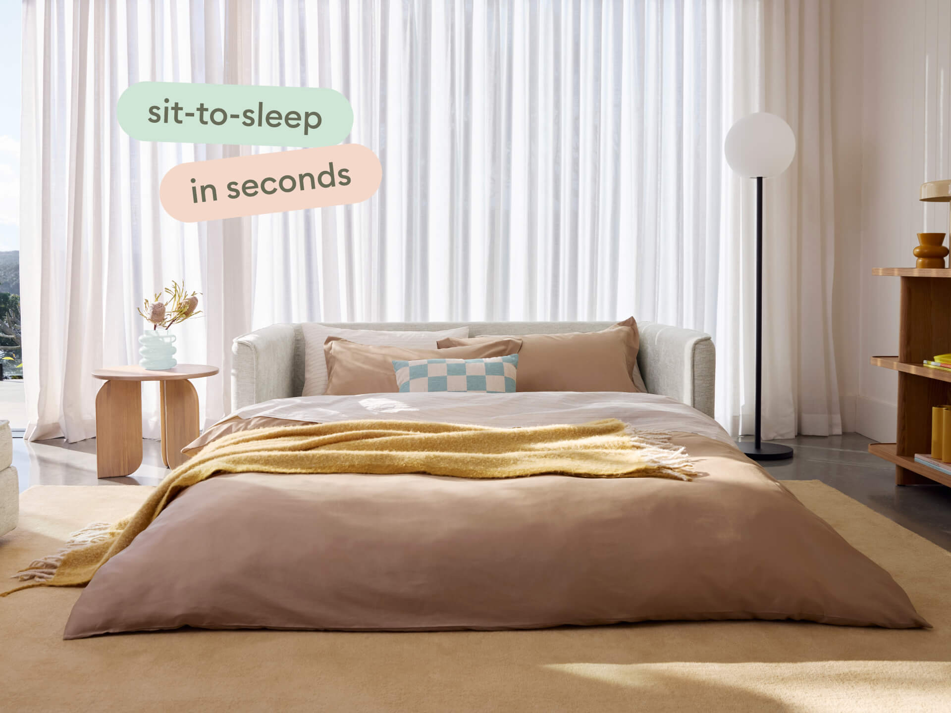 Koala Sofa Bed [4th Gen] - 3-Seater (King) / Silver Sand (Luxe)