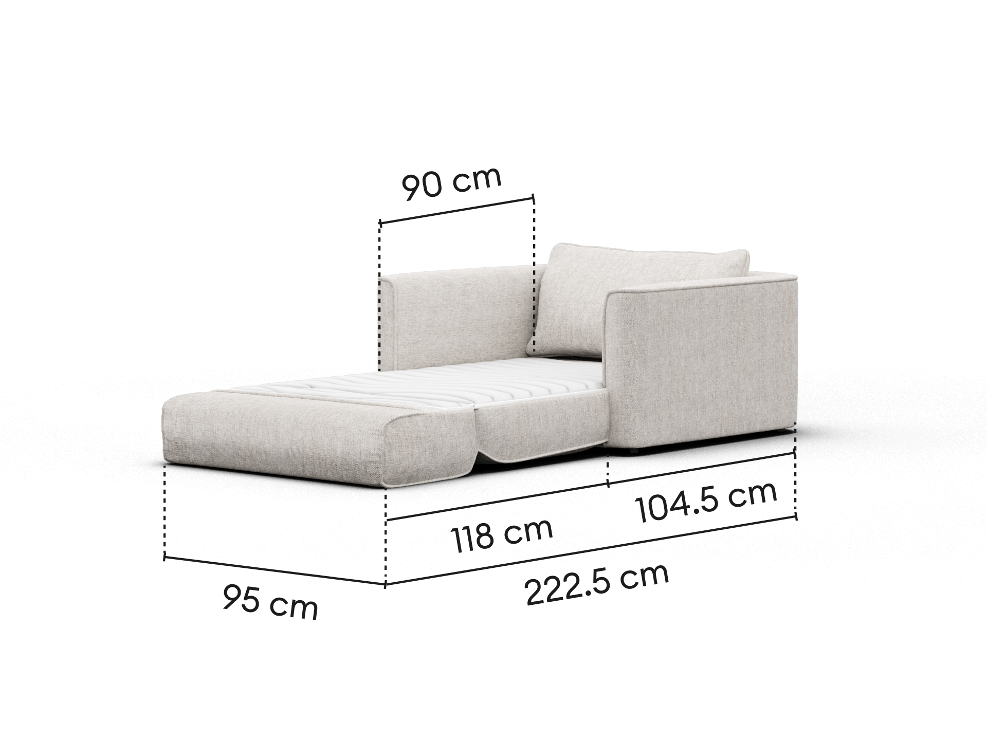 Koala Sofa Bed [4th Gen] - 1.5-Seater (Single) / Silver Sand (Luxe)