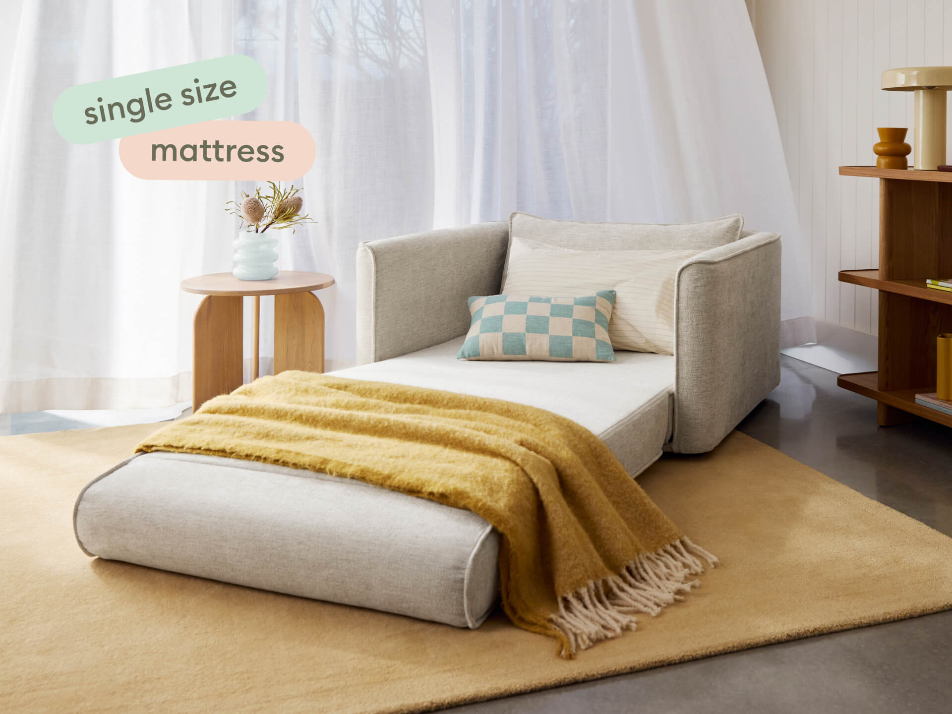 Koala Sofa Bed [4th Gen] - 1.5-Seater (Single) / Silver Sand (Luxe)