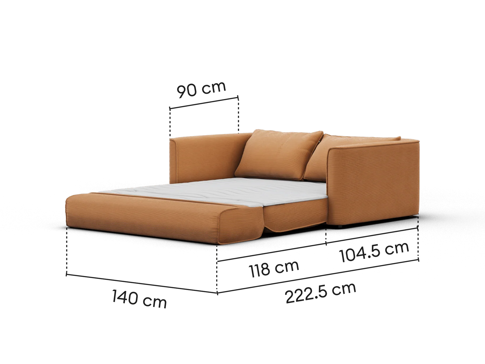 Koala Sofa Bed [4th Gen] - Sandstone (Cord) / 2.5-Seater (Double)