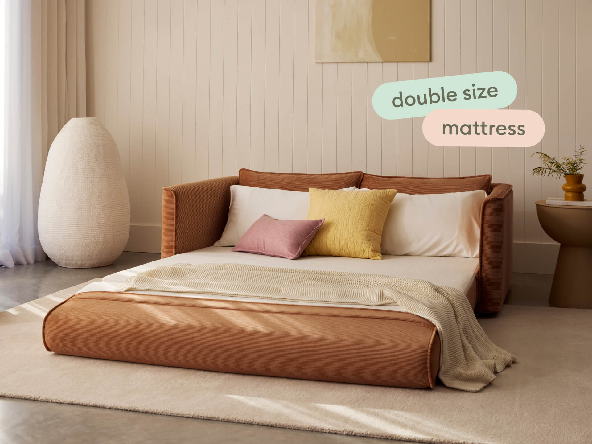Koala Sofa Bed [4th Gen] - 2.5-Seater (Double) / Sandstone (Cord)
