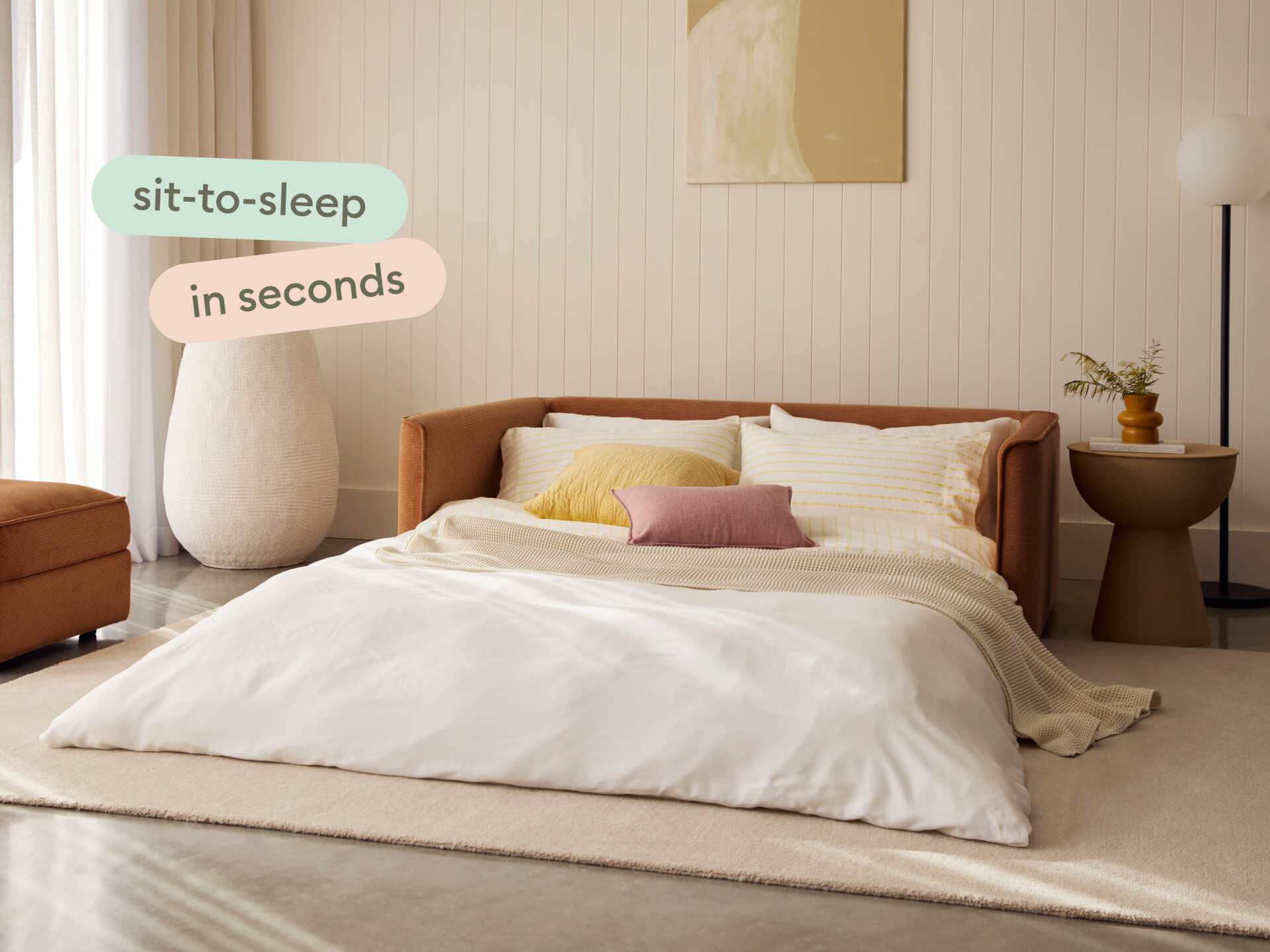 Koala Sofa Bed [4th Gen] - 3-Seater (King) / Sandstone (Cord)