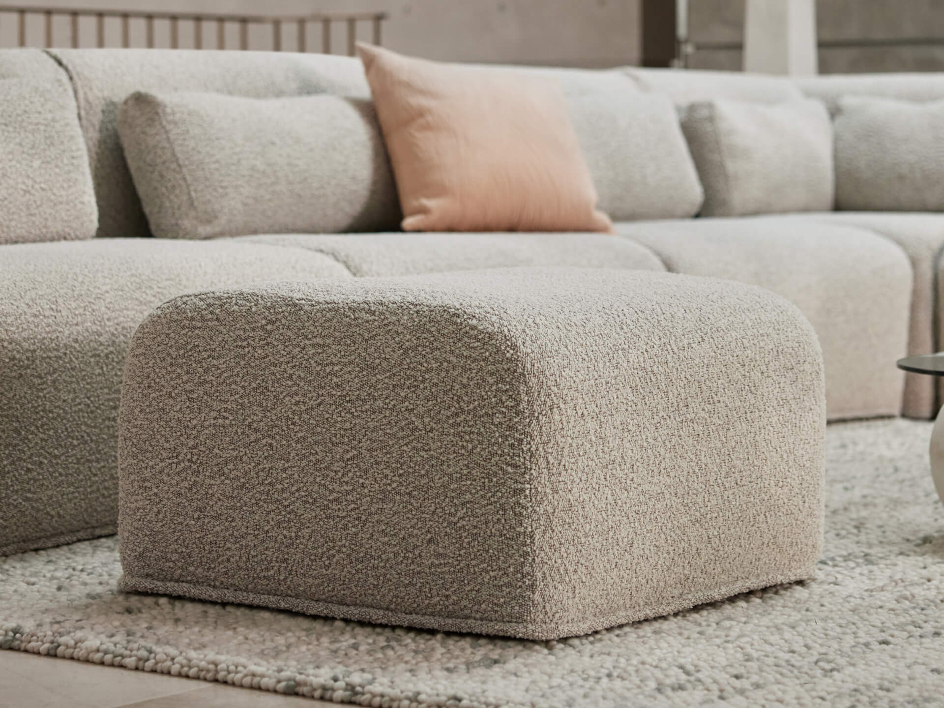 Bangalow Modular Sofa Ottoman - Small / Limestone (Luxe)