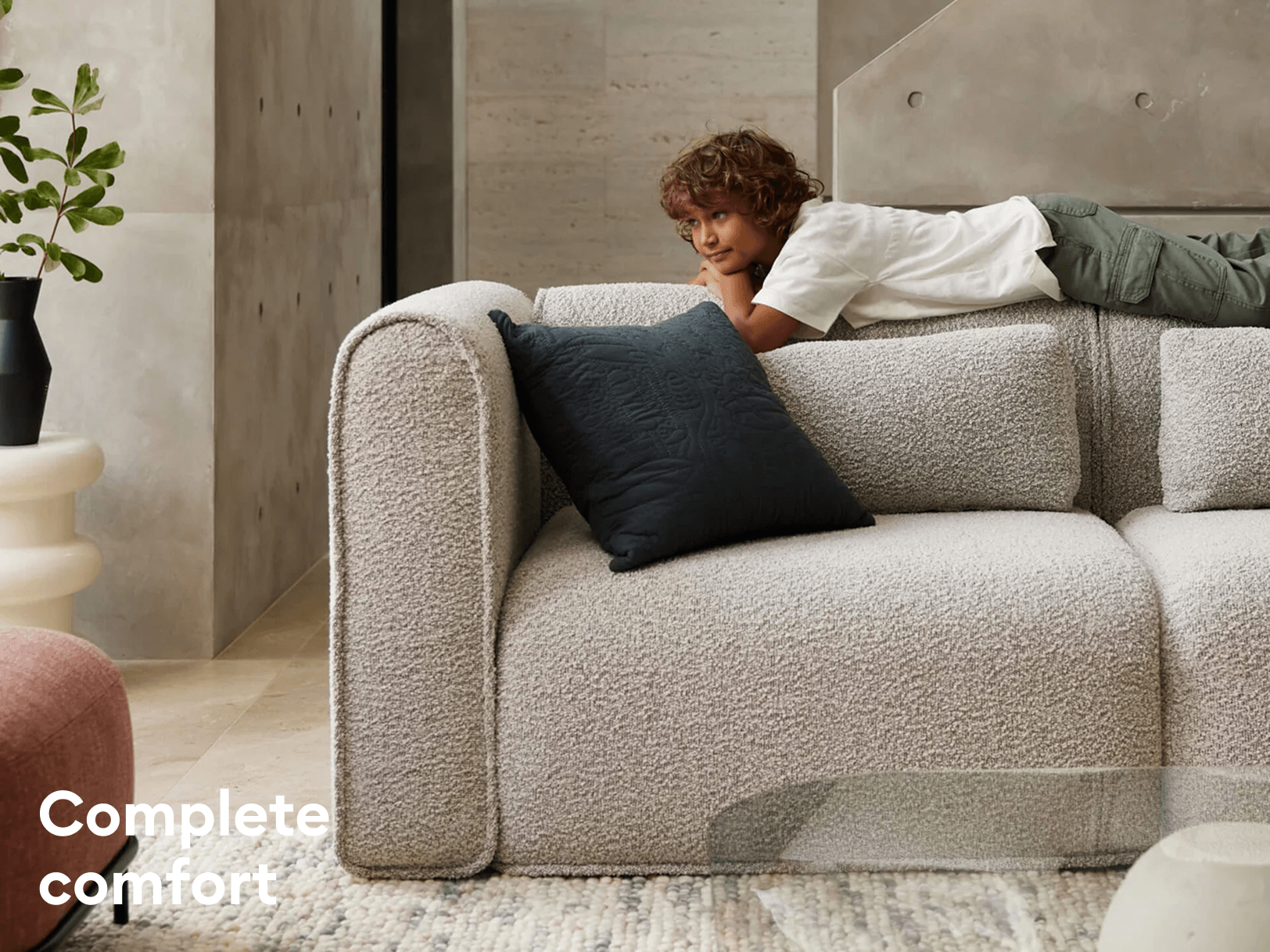 Bangalow Modular Sofa - 3 Sections / Limestone (Luxe) / Extra Wide