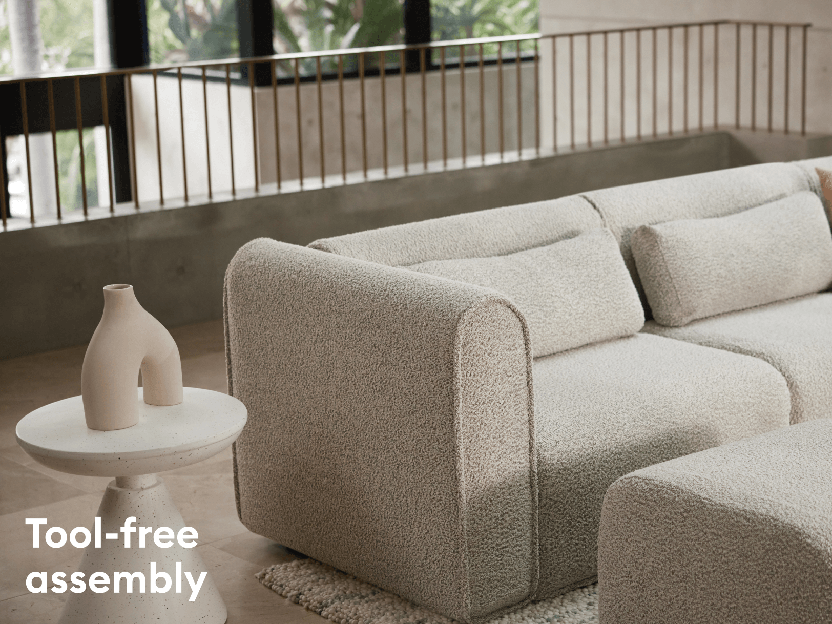 Bangalow Modular Sofa - 3 Sections / Limestone (Luxe) / Extra Wide